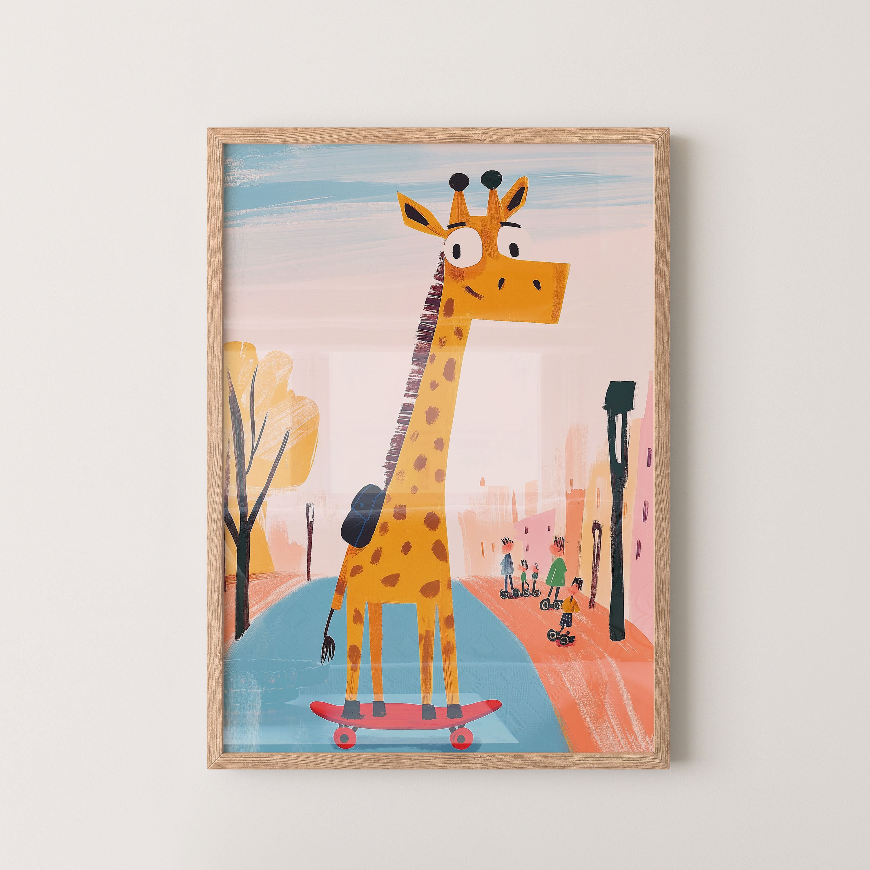 Skateboarding Giraffe