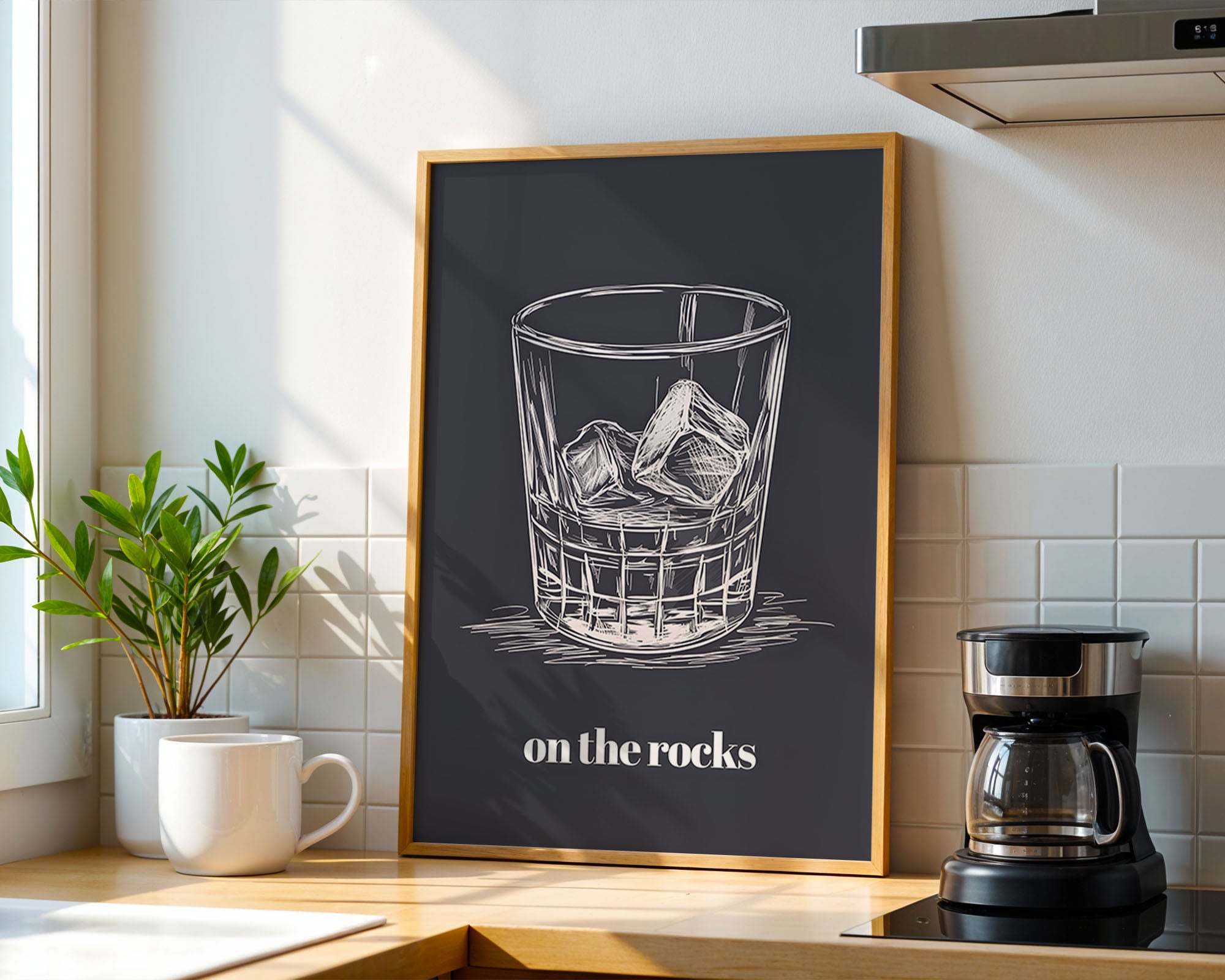 On The Rocks Whiskey Sketch