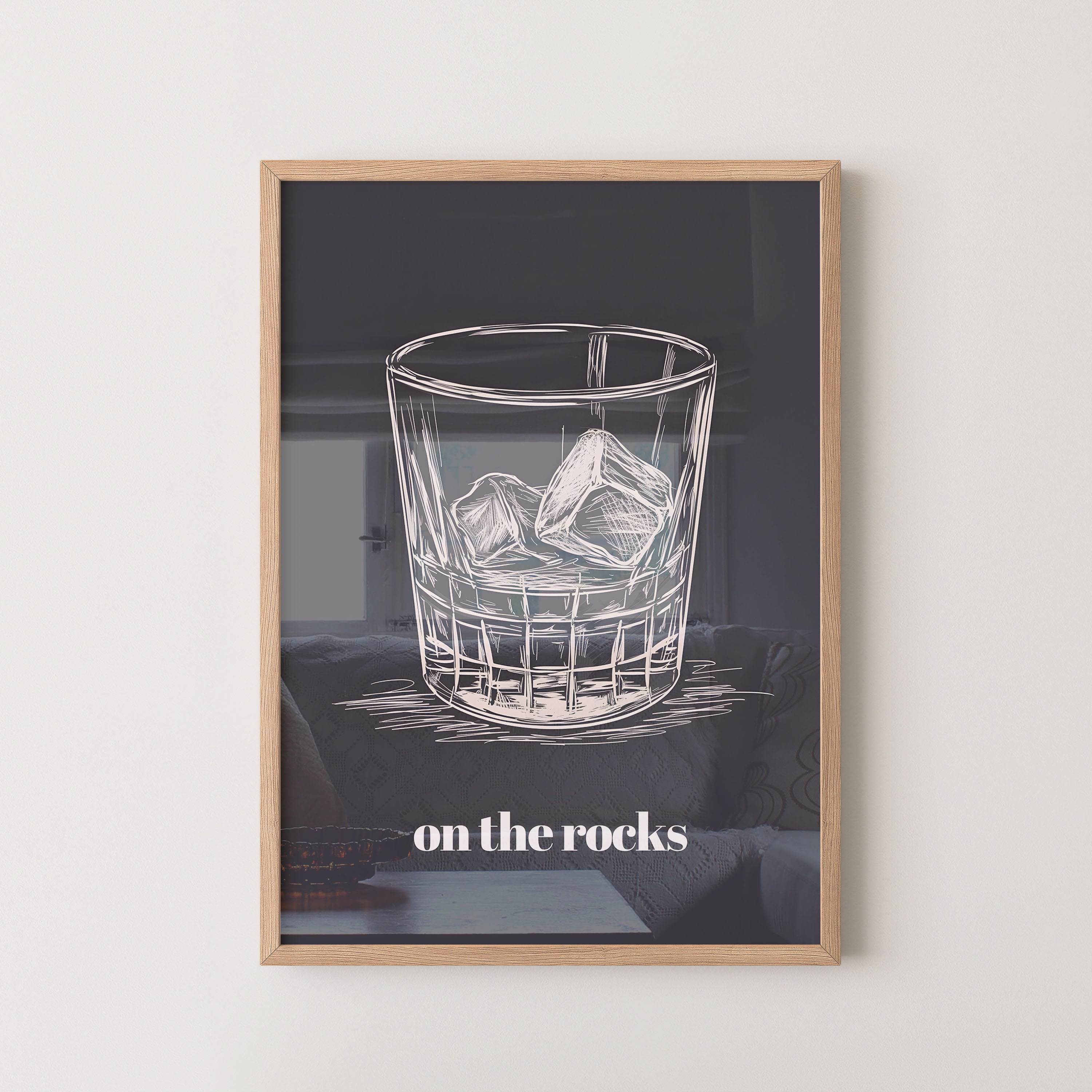 On The Rocks Whiskey Sketch