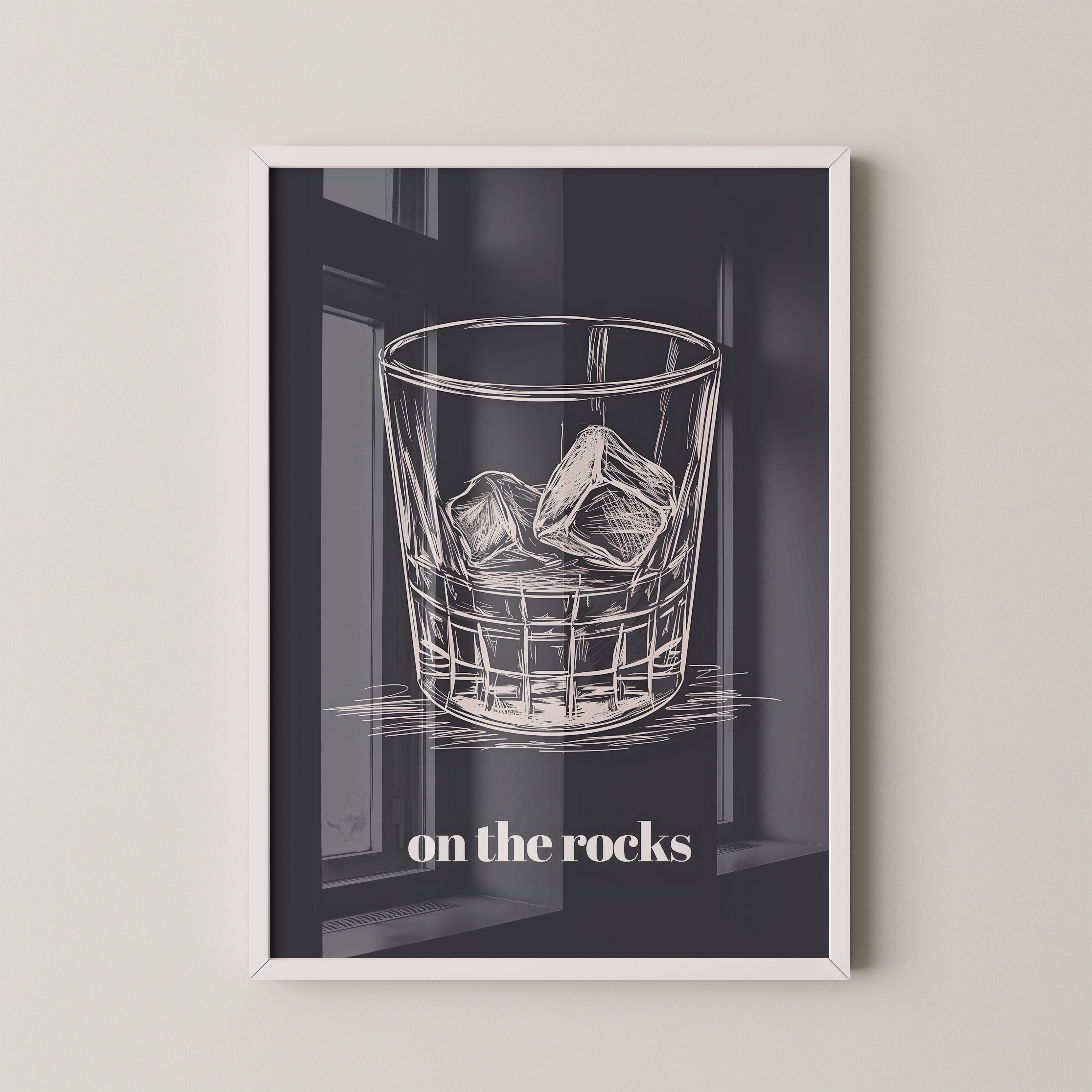 On The Rocks Whiskey Sketch
