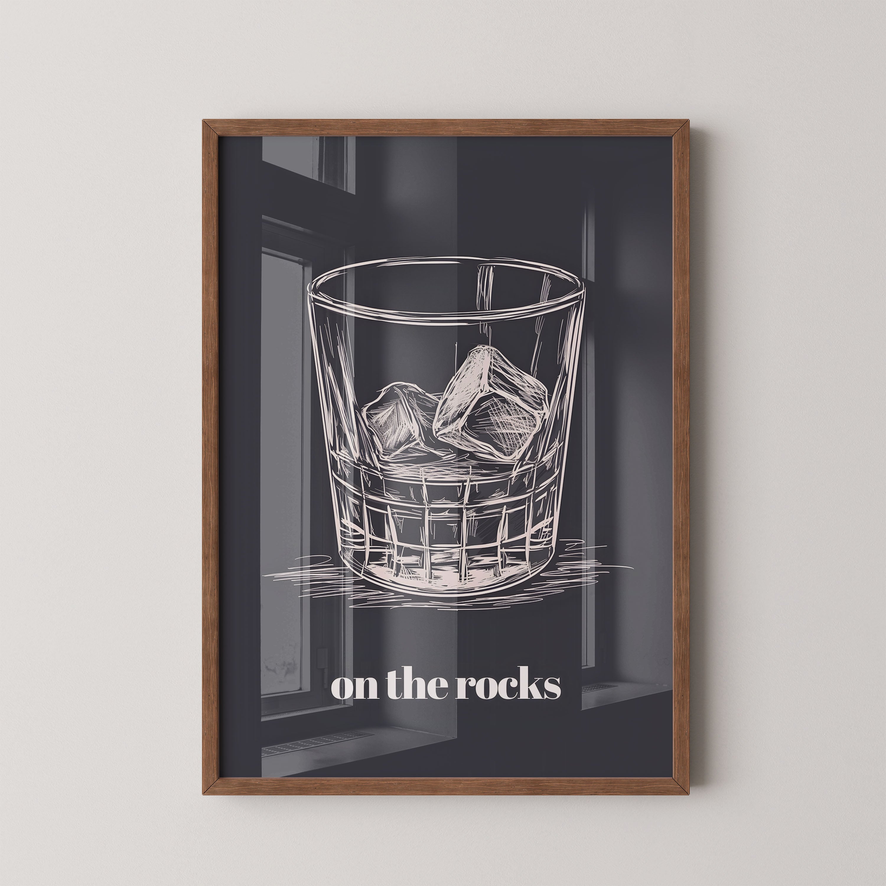 On The Rocks Whiskey Sketch