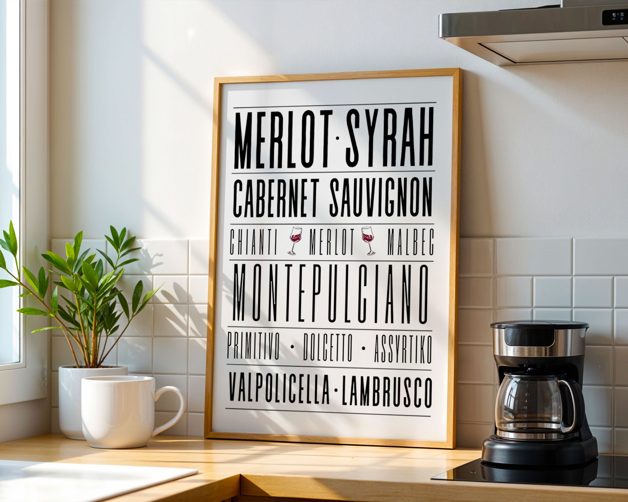 Wine Varieties Typography Chart