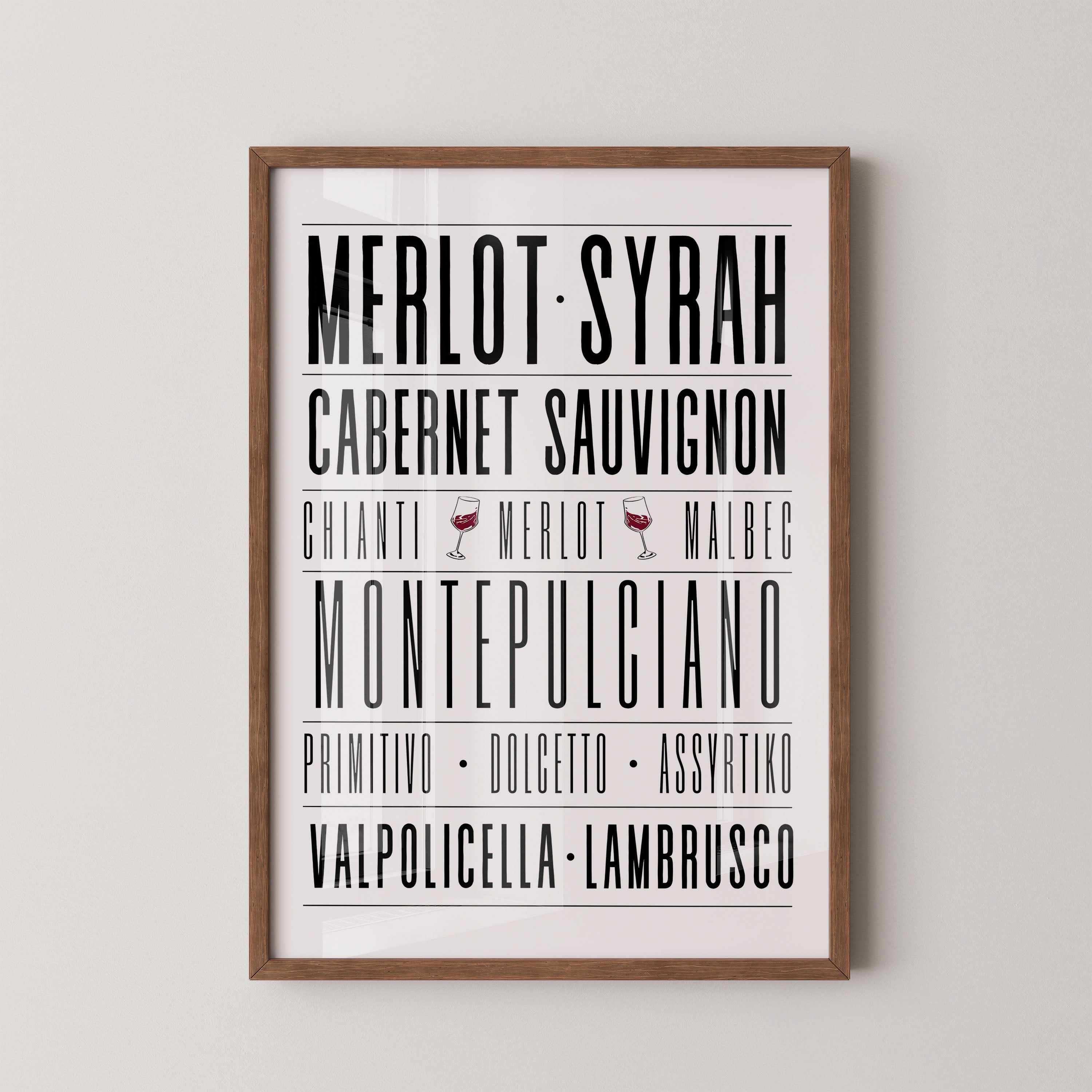 Wine Varieties Typography Chart