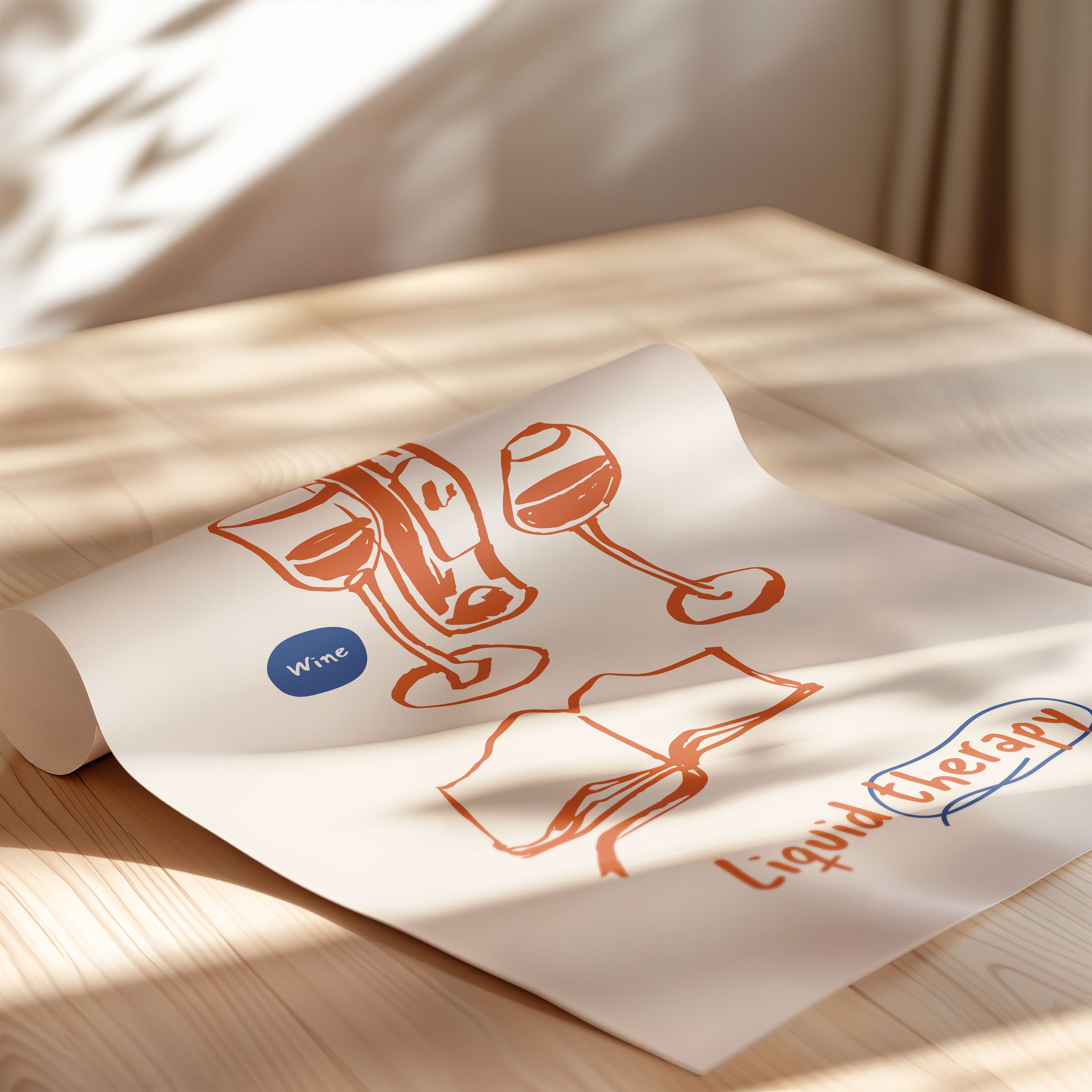 Liquid Therapy Wine Illustration