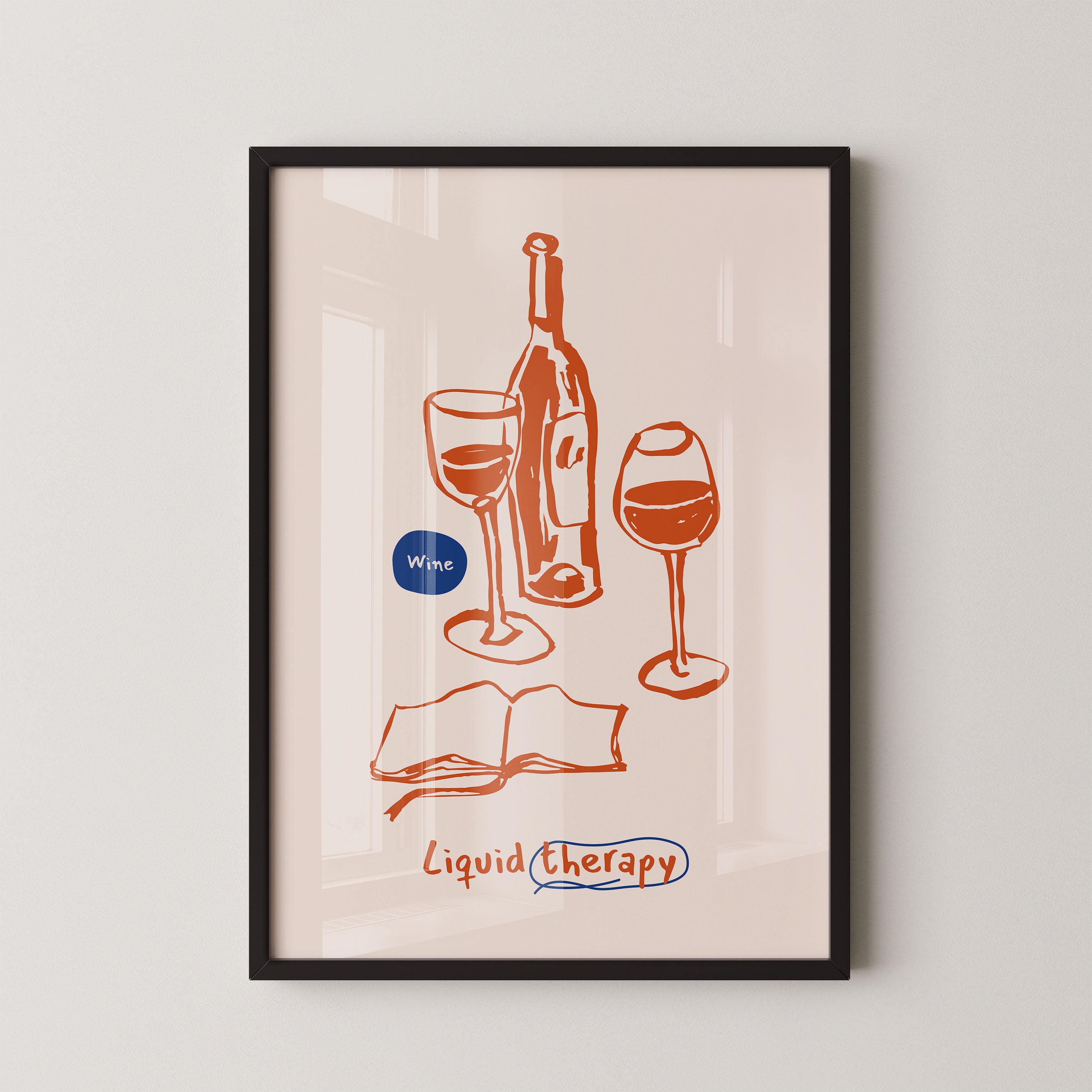 Liquid Therapy Wine Illustration