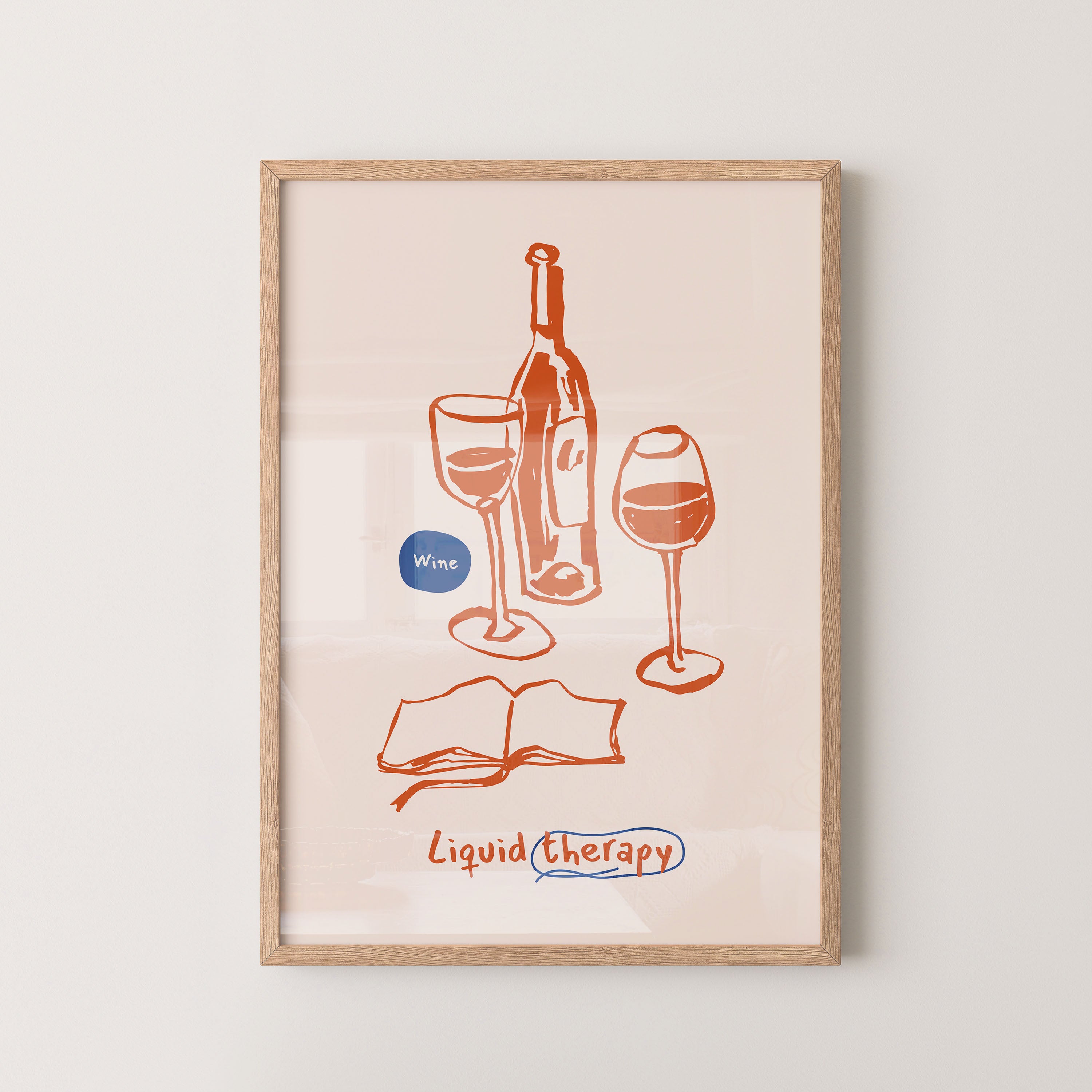 Liquid Therapy Wine Illustration