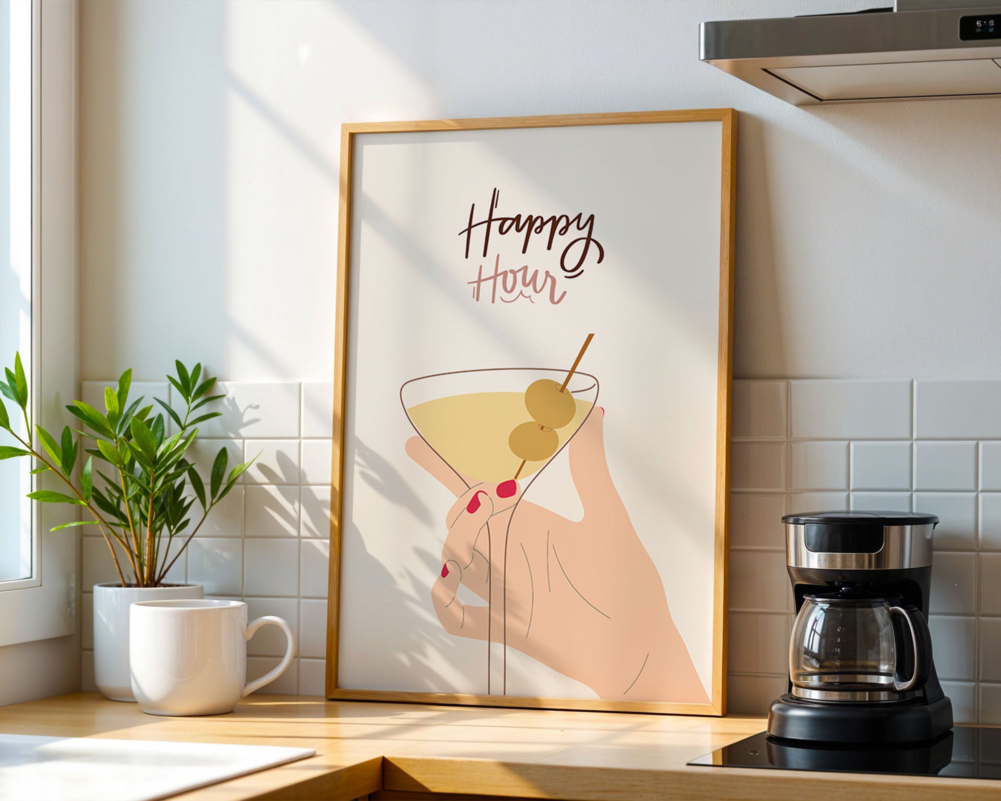 Happy Hour Martini Illustration