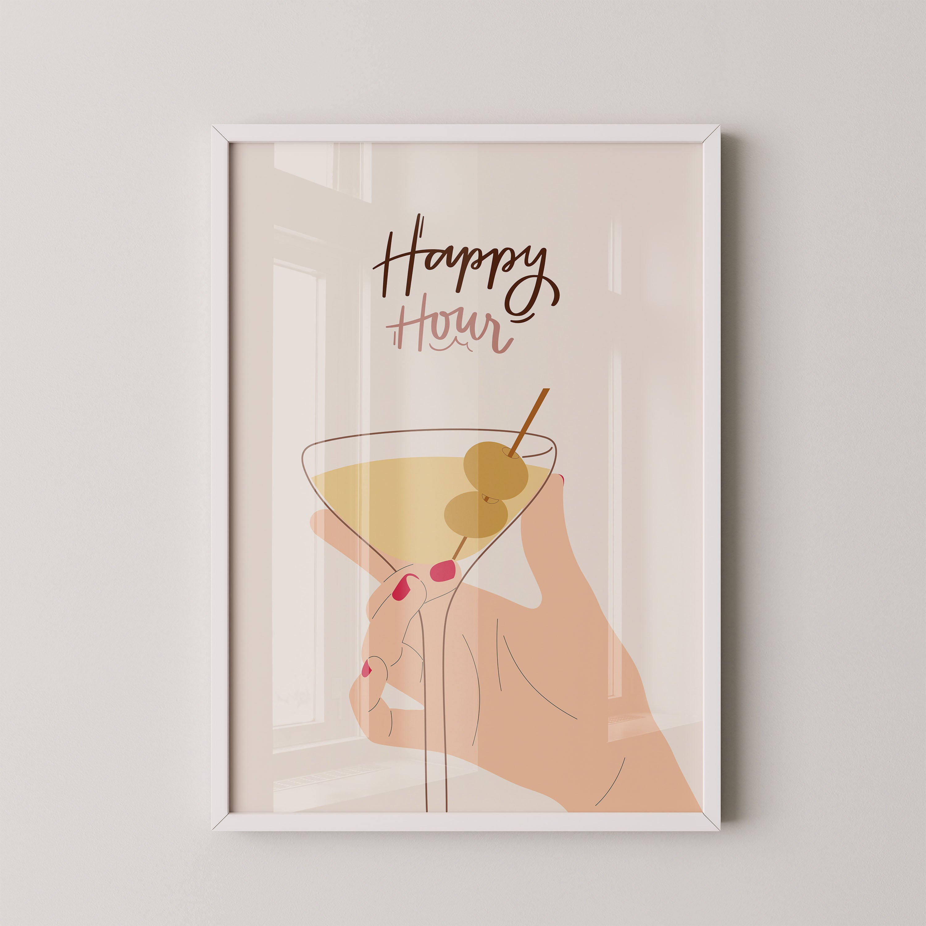 Happy Hour Martini Illustration
