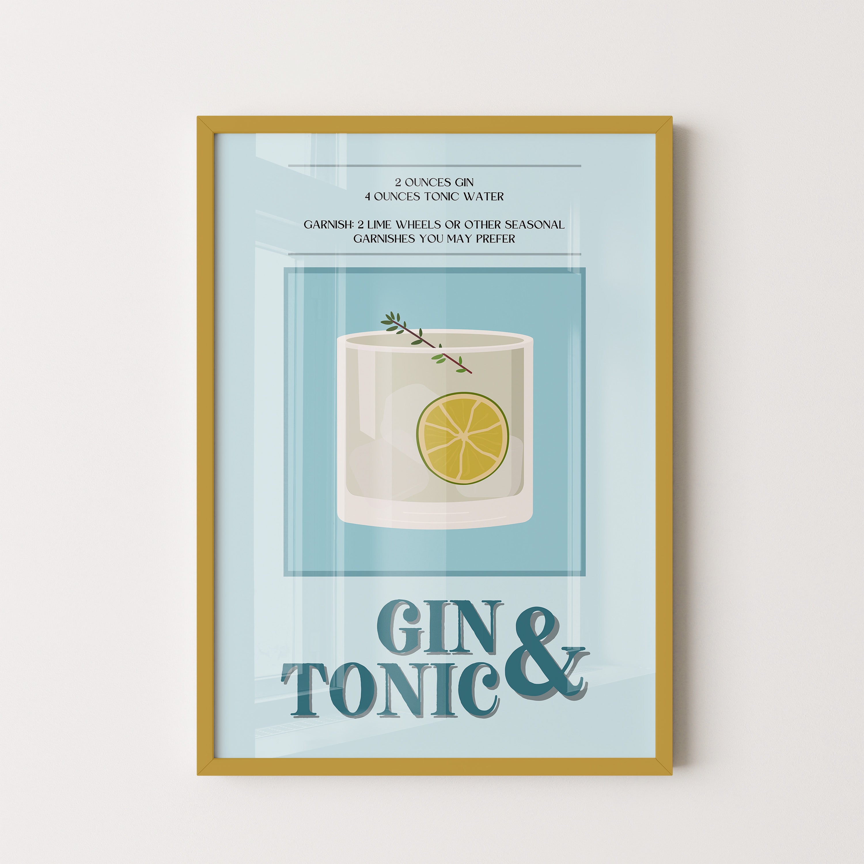 Gin And Tonic Cocktail Recipe Minimal Art