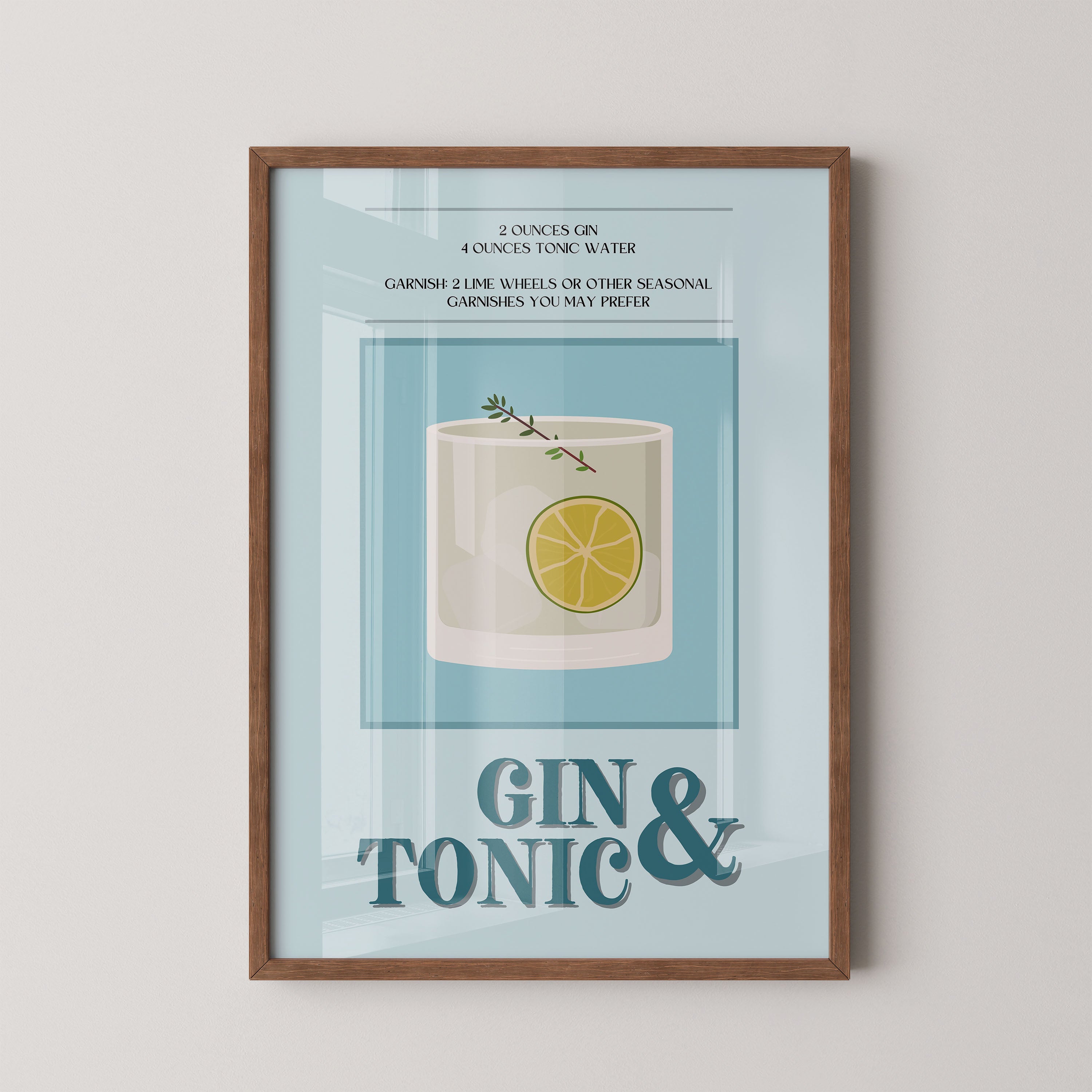 Gin And Tonic Cocktail Recipe Minimal Art