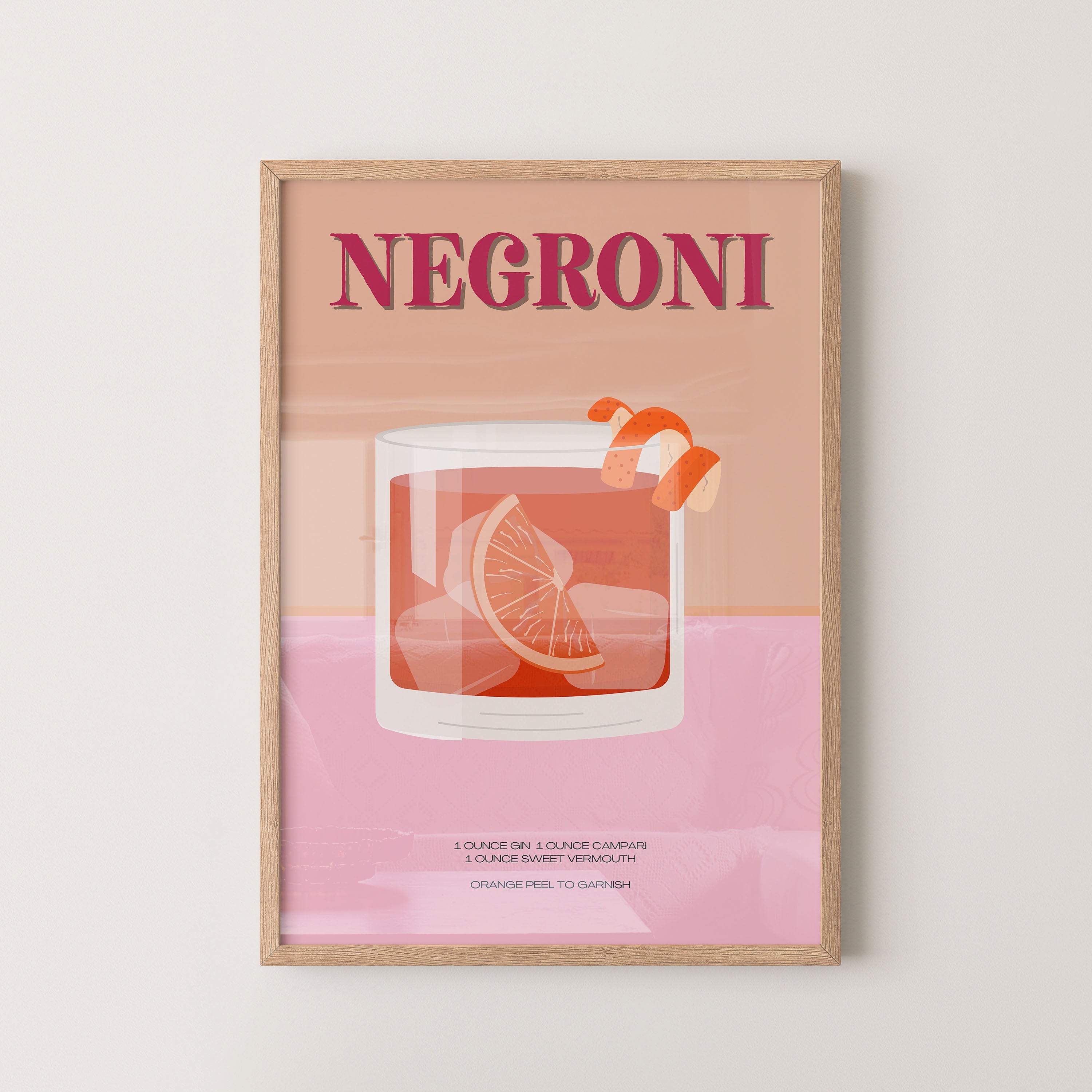 Negroni Cocktail Minimal Art