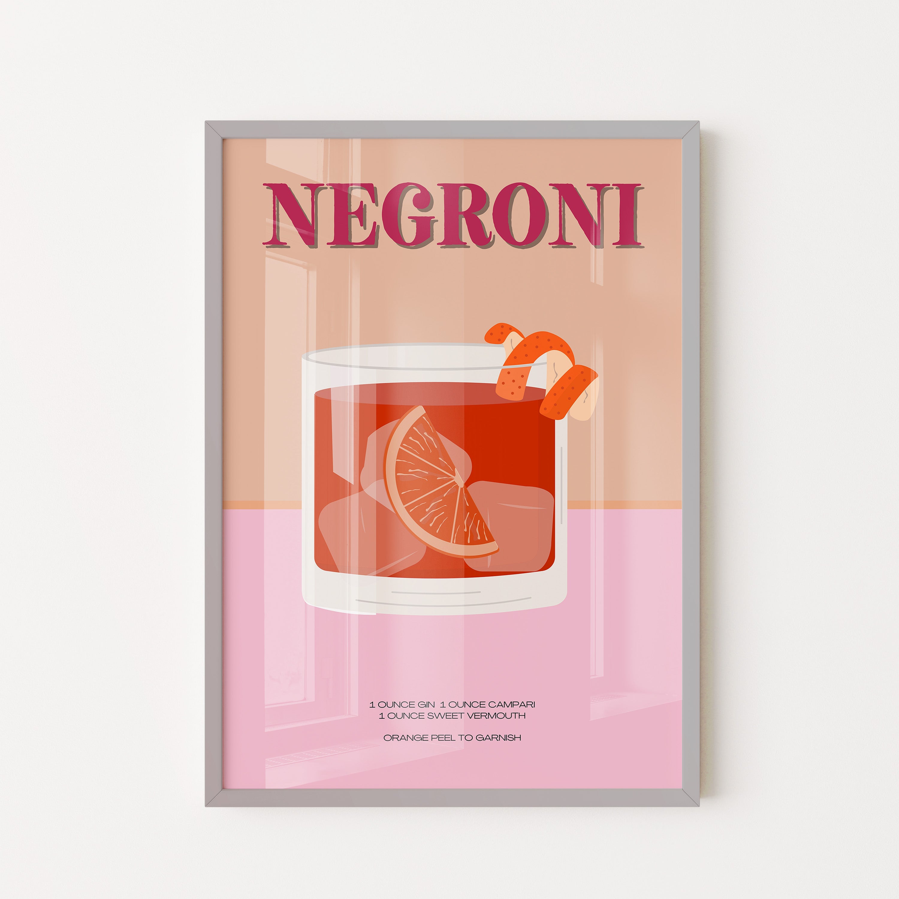 Negroni Cocktail Minimal Art