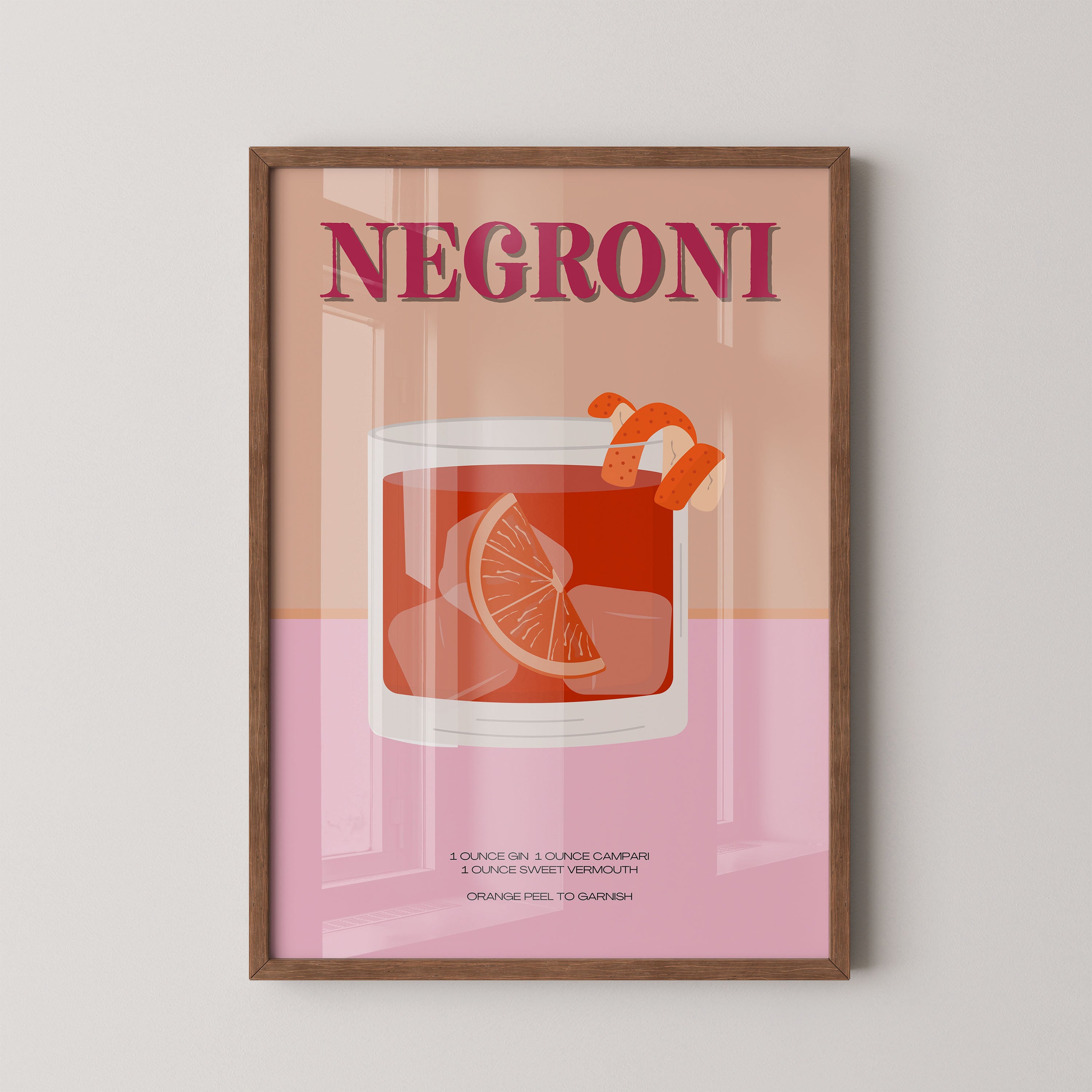 Negroni Cocktail Minimal Art