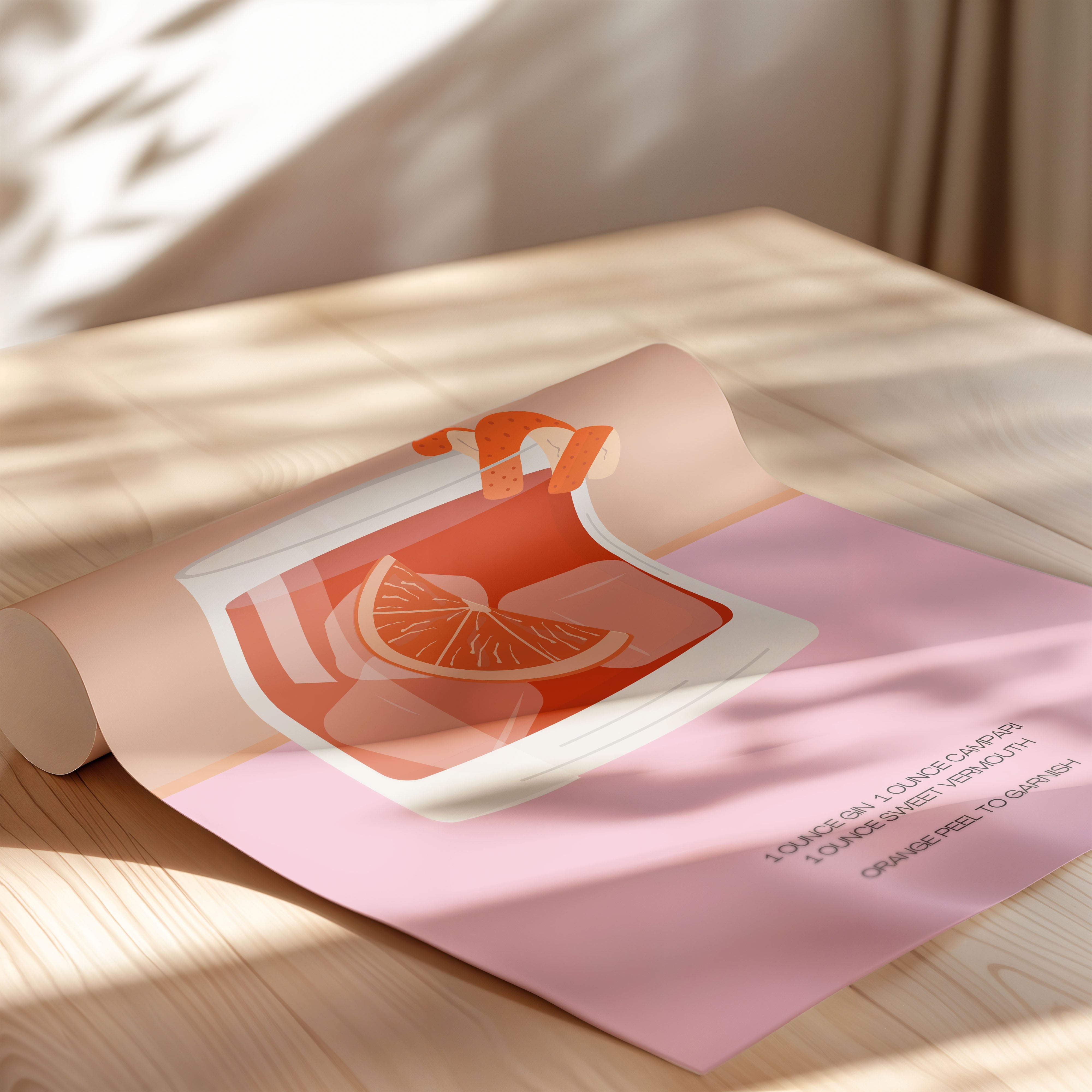 Negroni Cocktail Minimal Art
