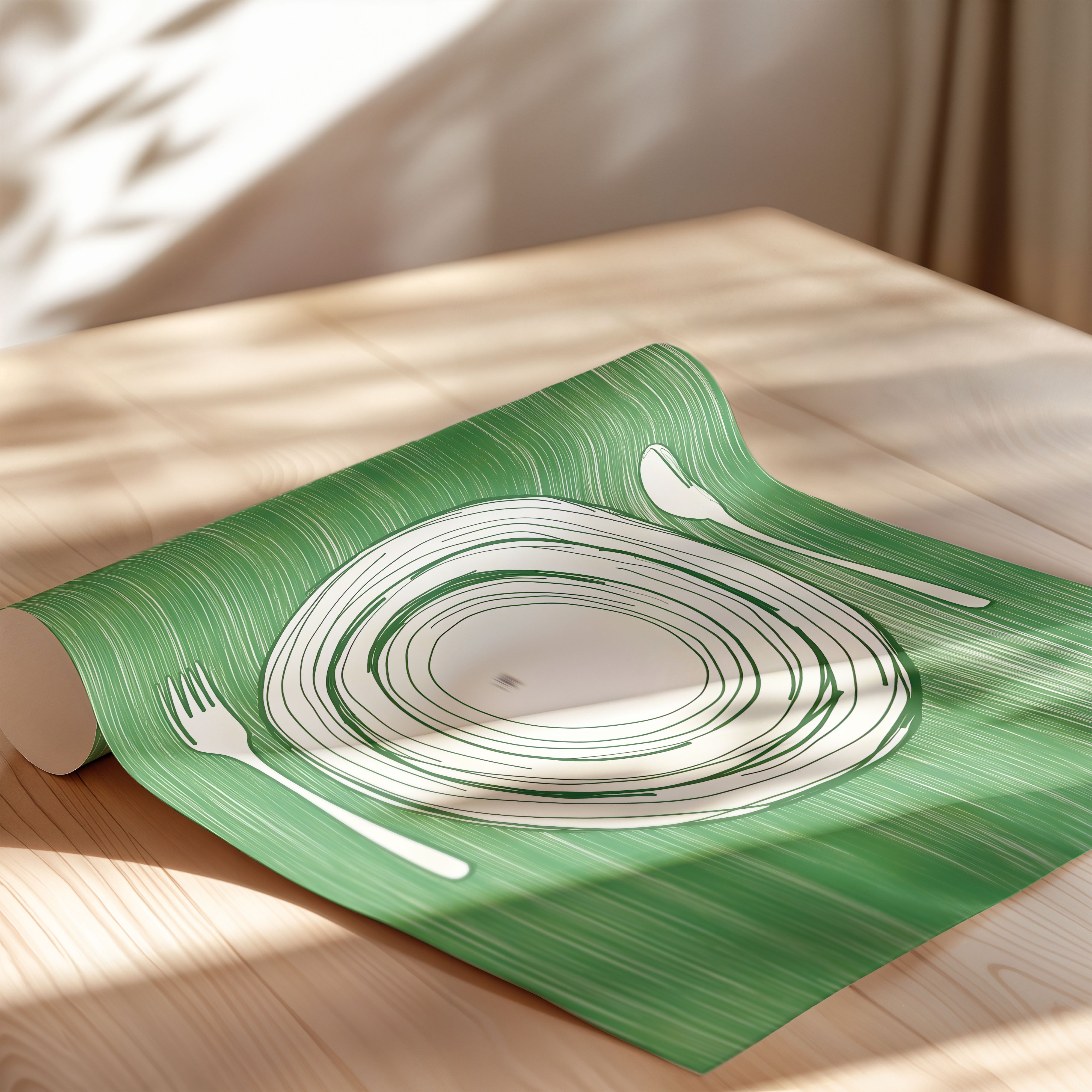 Minimal Table Setting Green Plate