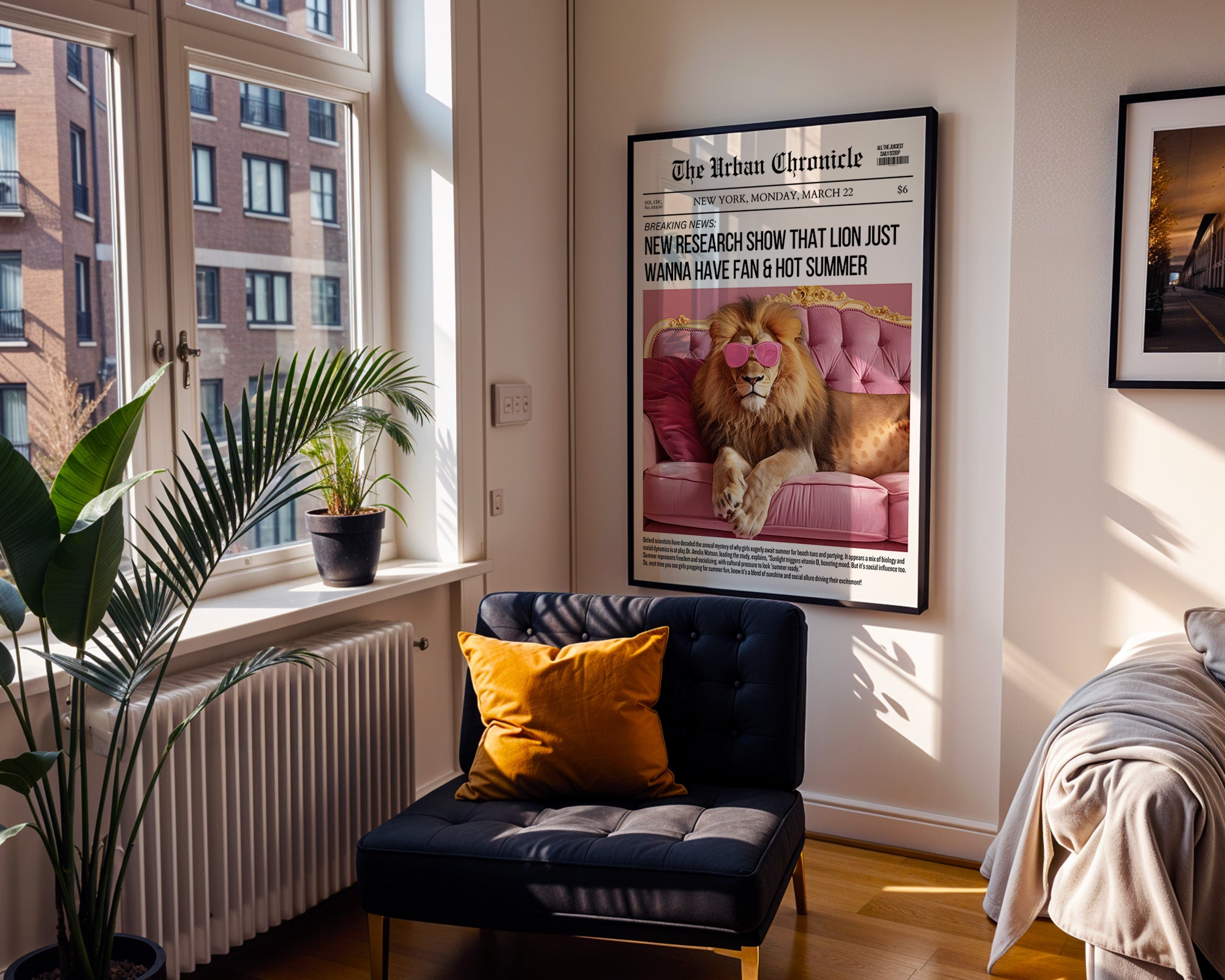 Cool Lion Newspaper Poster