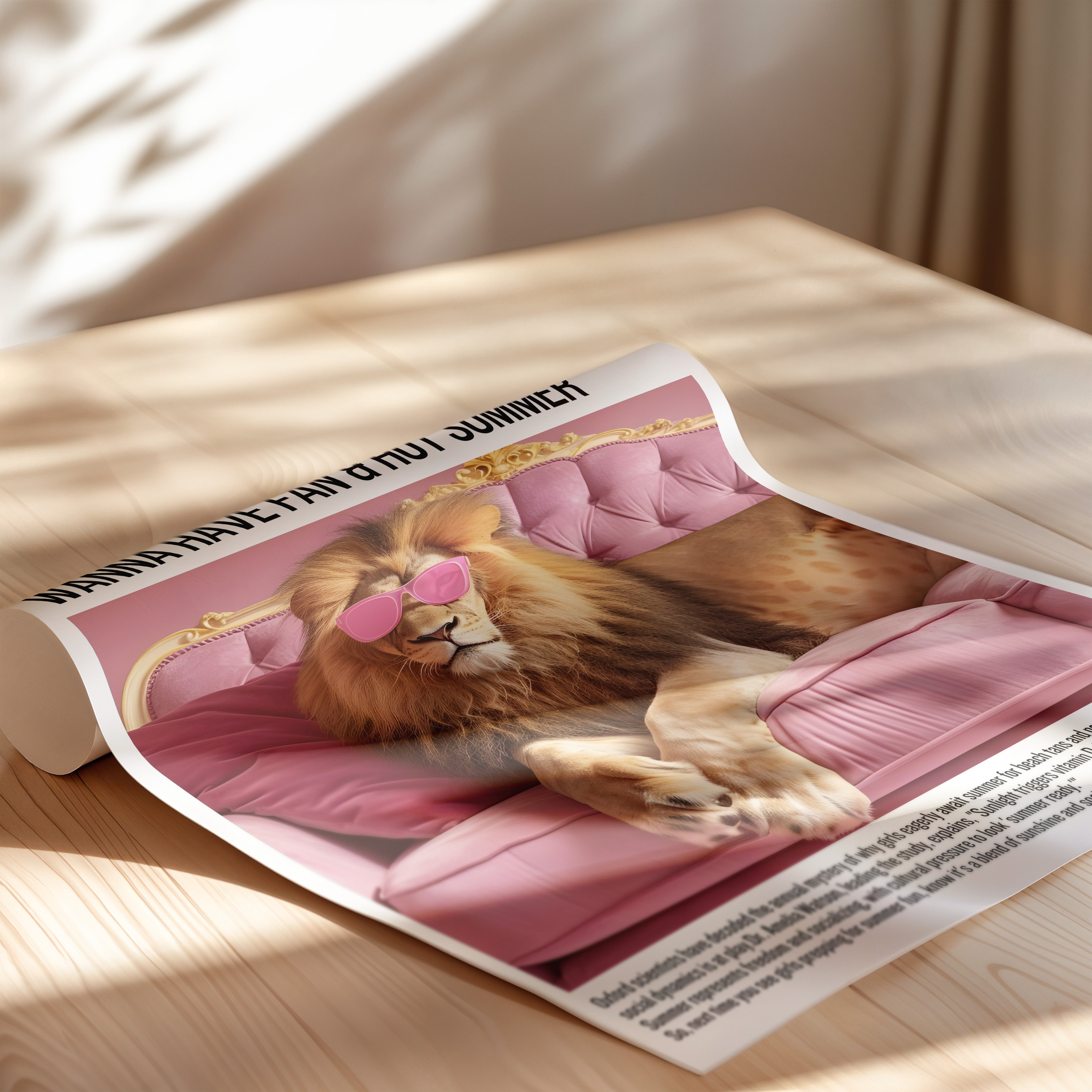 Cool Lion Newspaper Poster