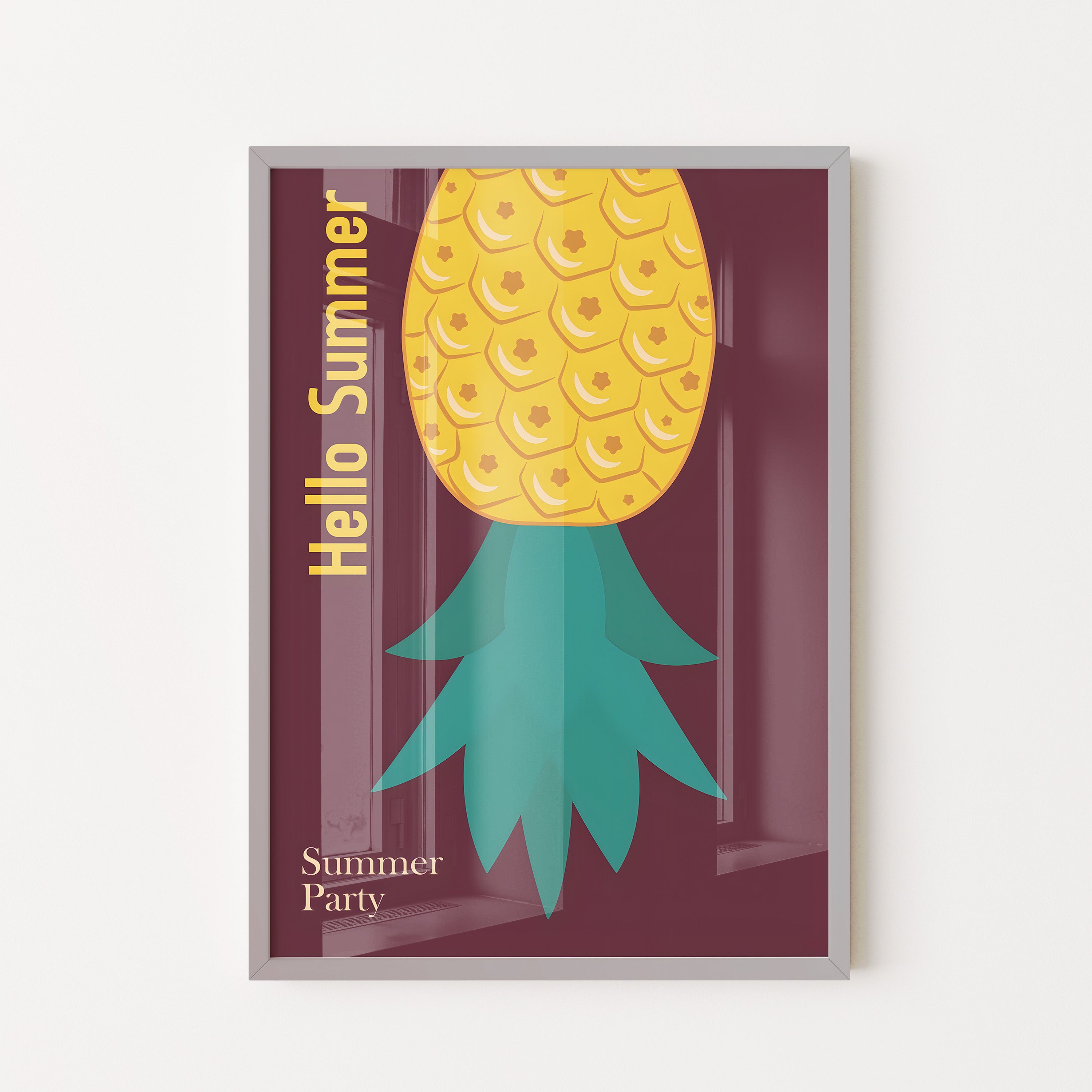 Hello Summer Pineapple – Tropical Wall Art