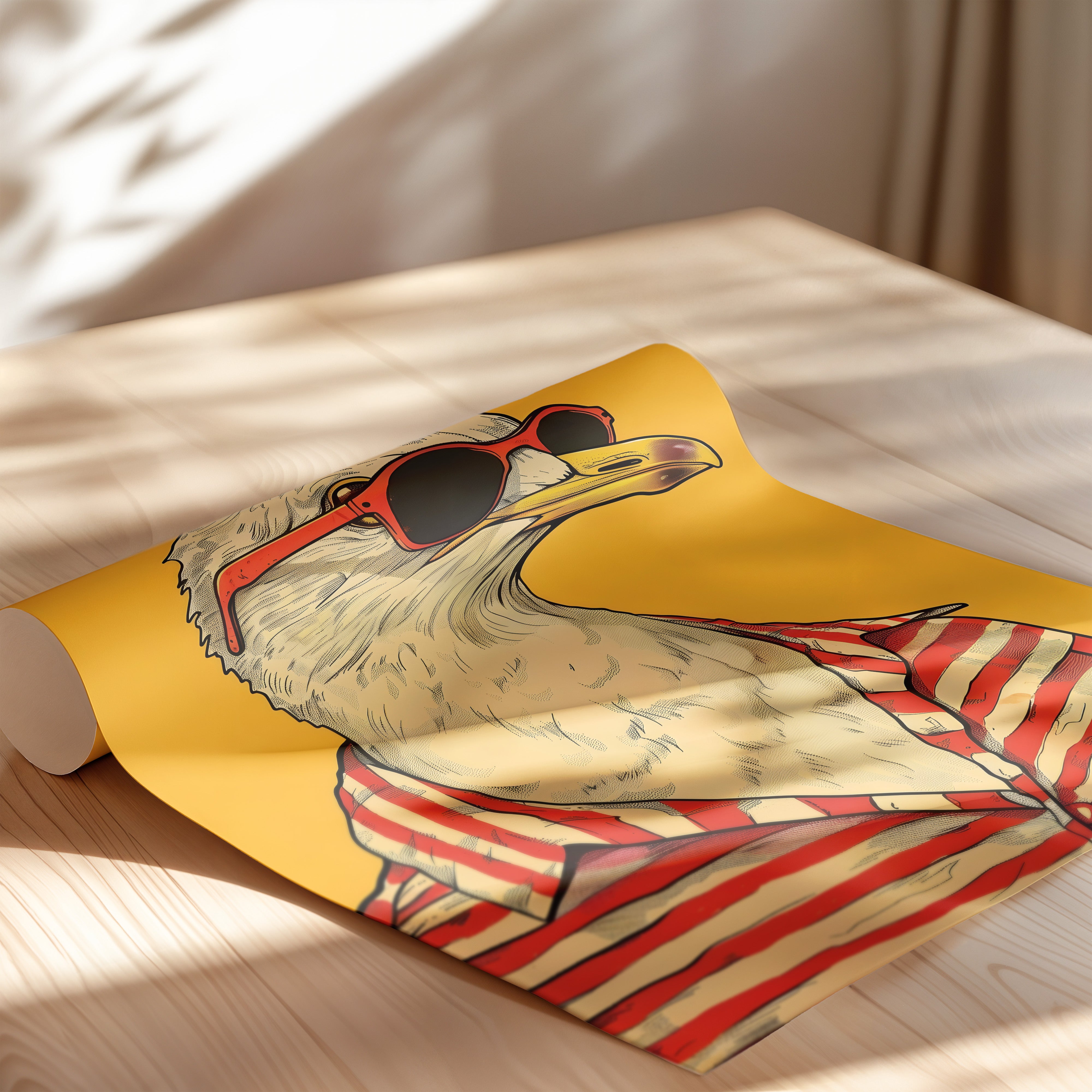 Cool Seagull – Retro Beach Vibes