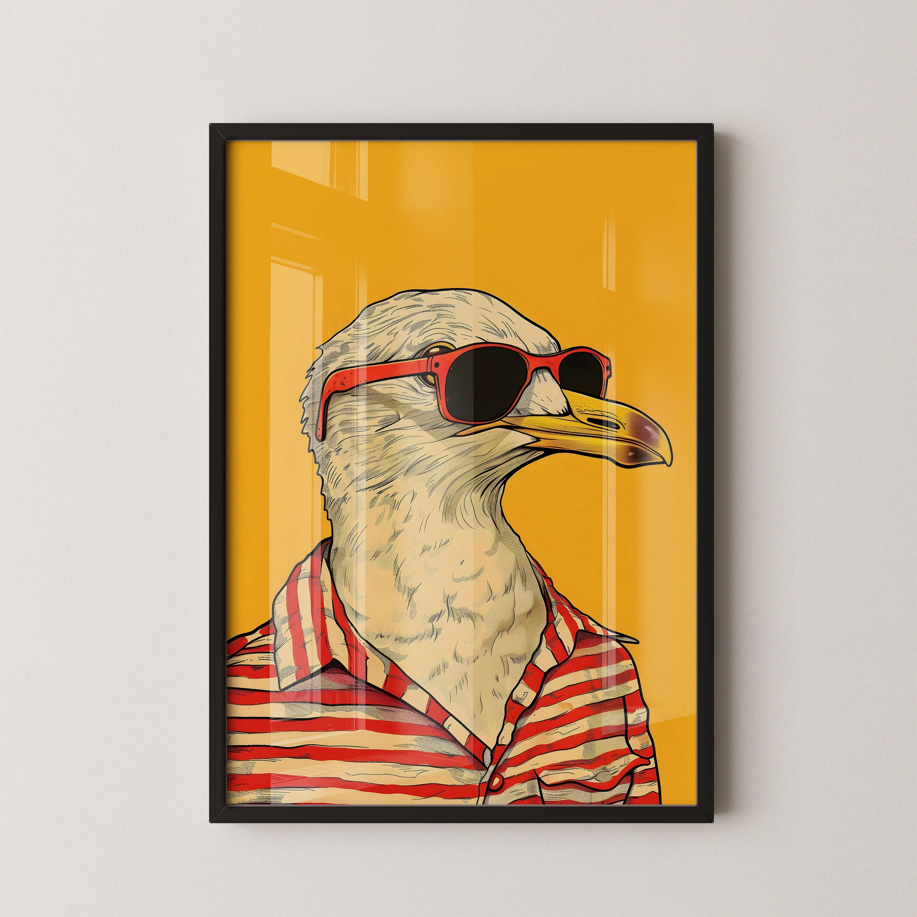 Cool Seagull – Retro Beach Vibes