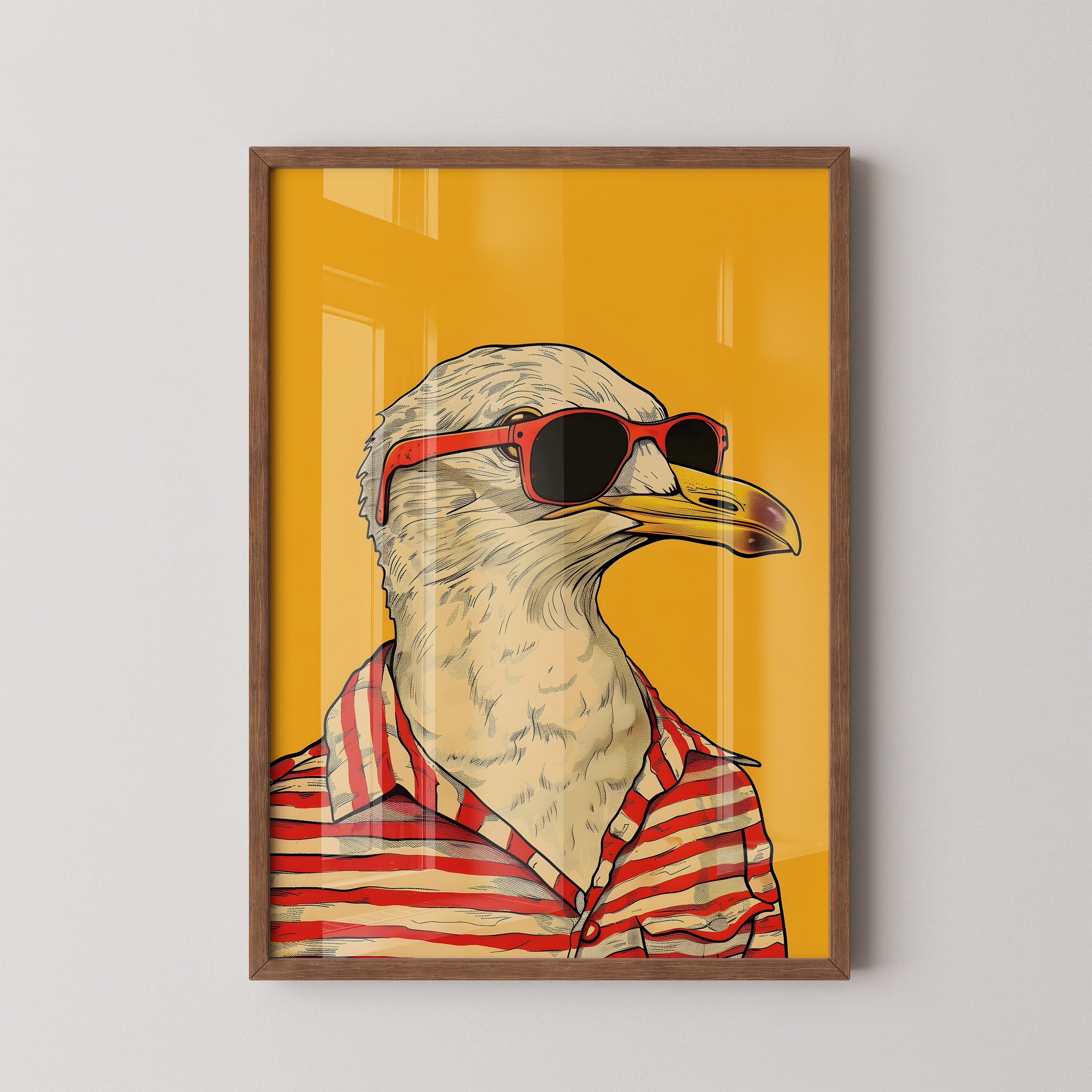 Cool Seagull – Retro Beach Vibes