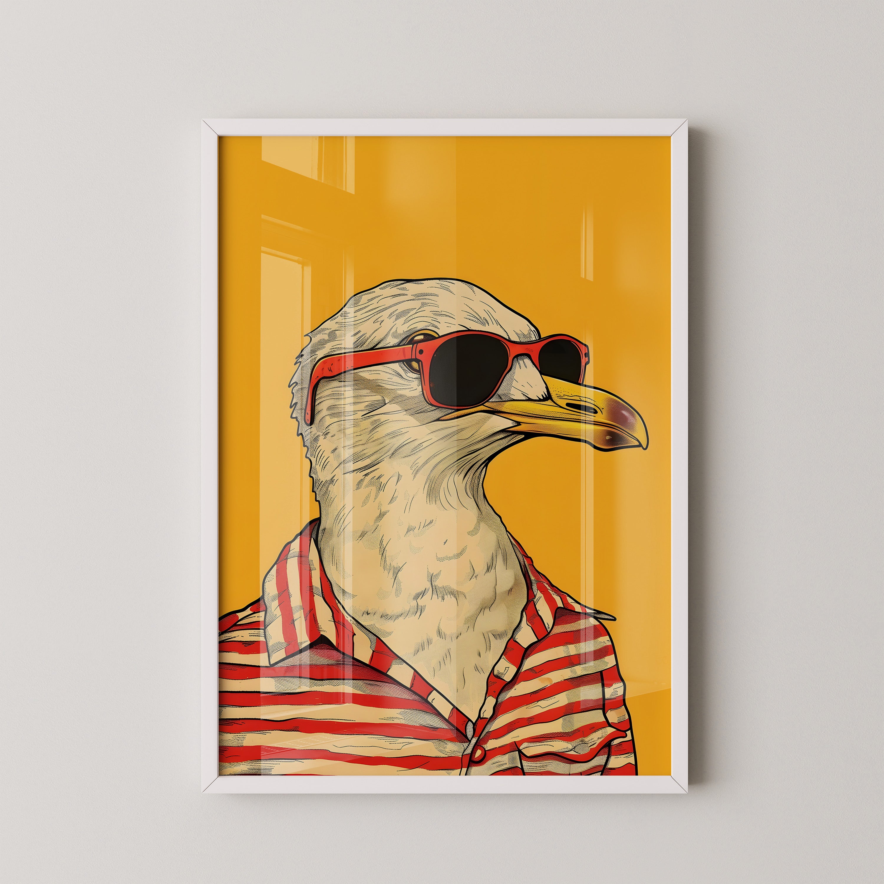 Cool Seagull – Retro Beach Vibes