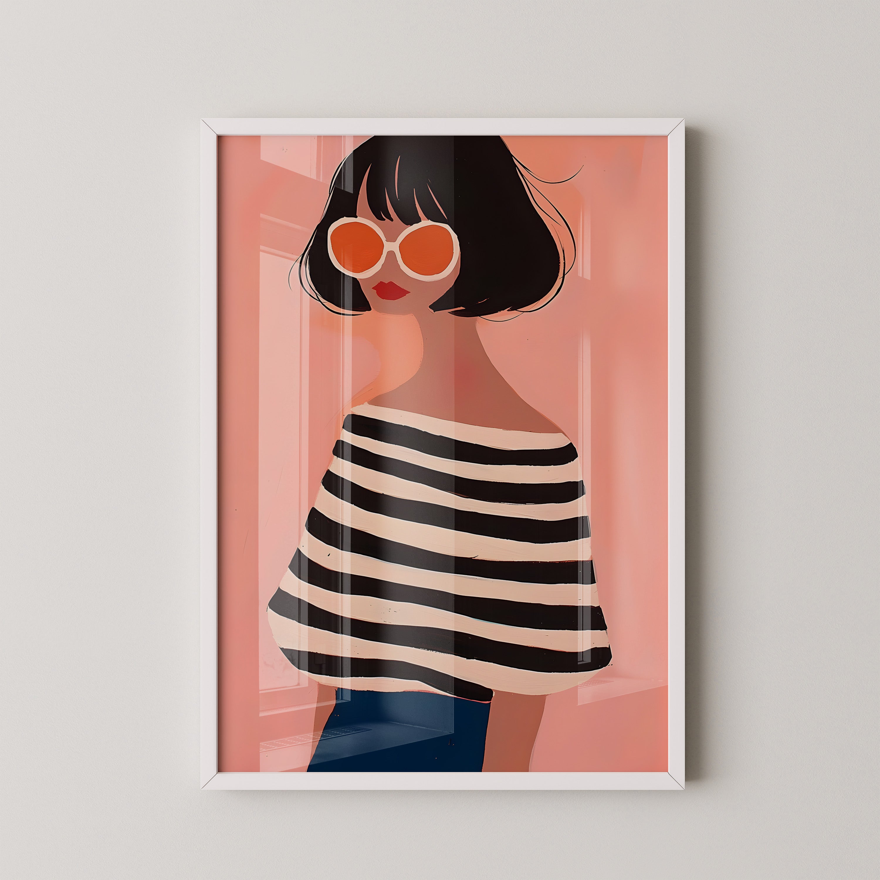 Fashion Girl Illustration – Modern Minimalist Wall Art
