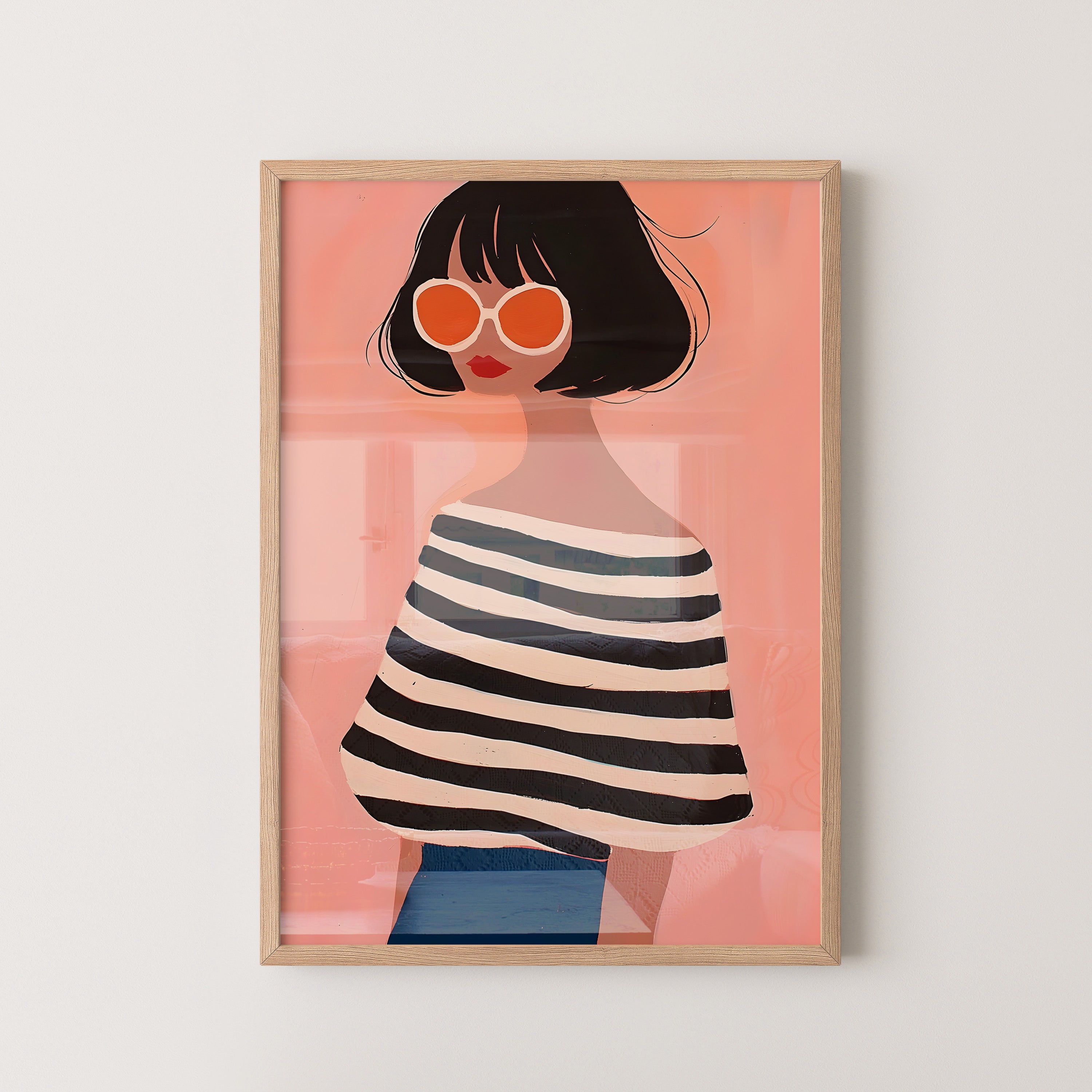 Fashion Girl Illustration – Modern Minimalist Wall Art