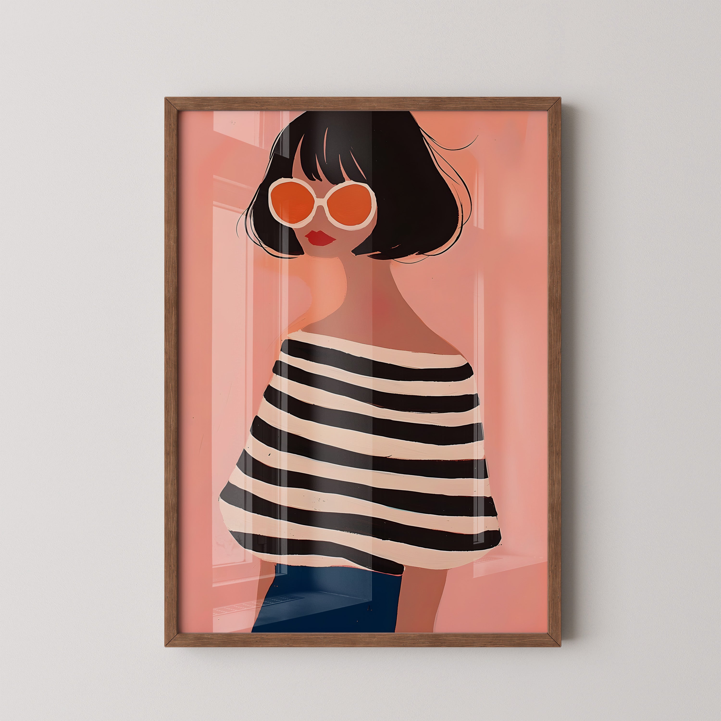 Fashion Girl Illustration – Modern Minimalist Wall Art