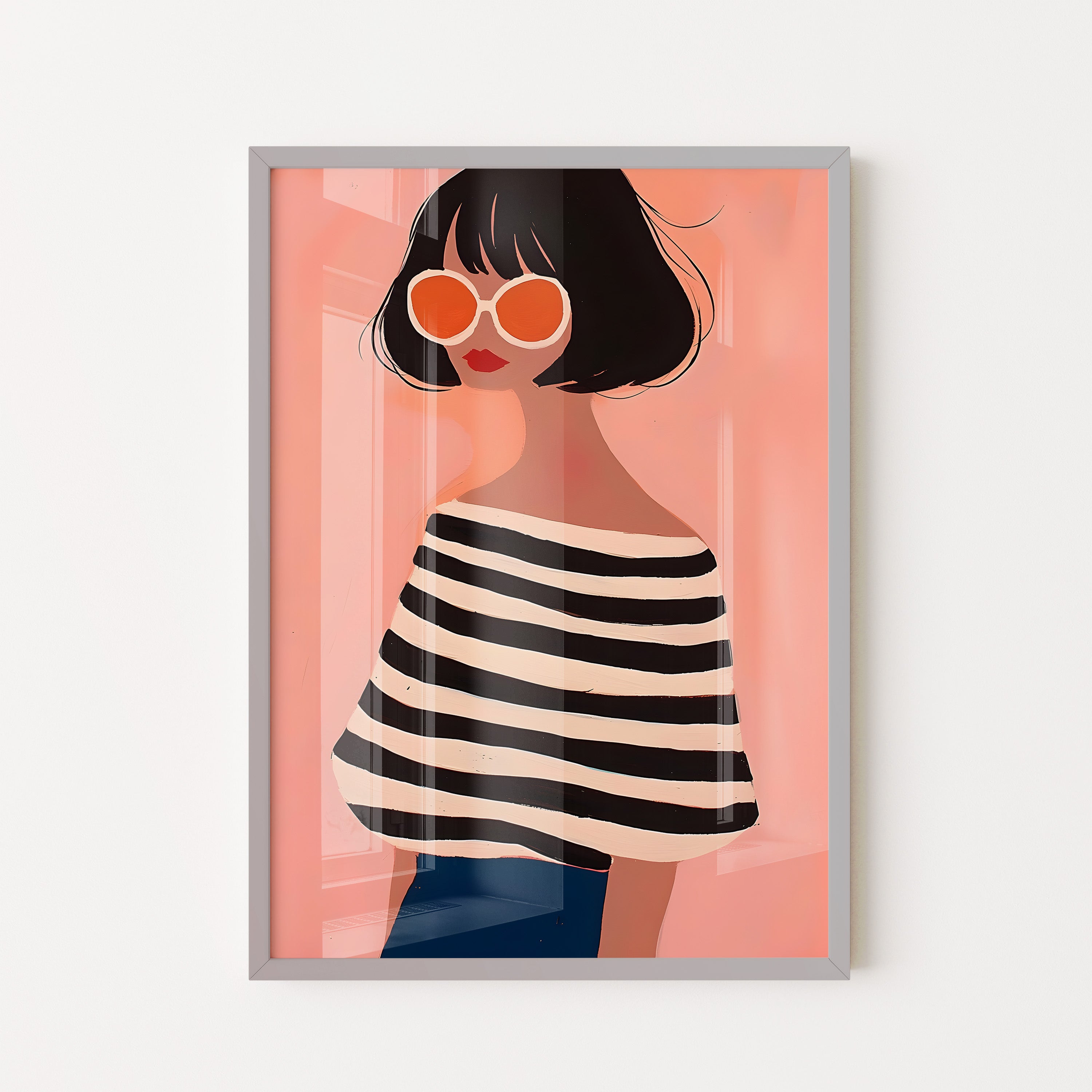 Fashion Girl Illustration – Modern Minimalist Wall Art