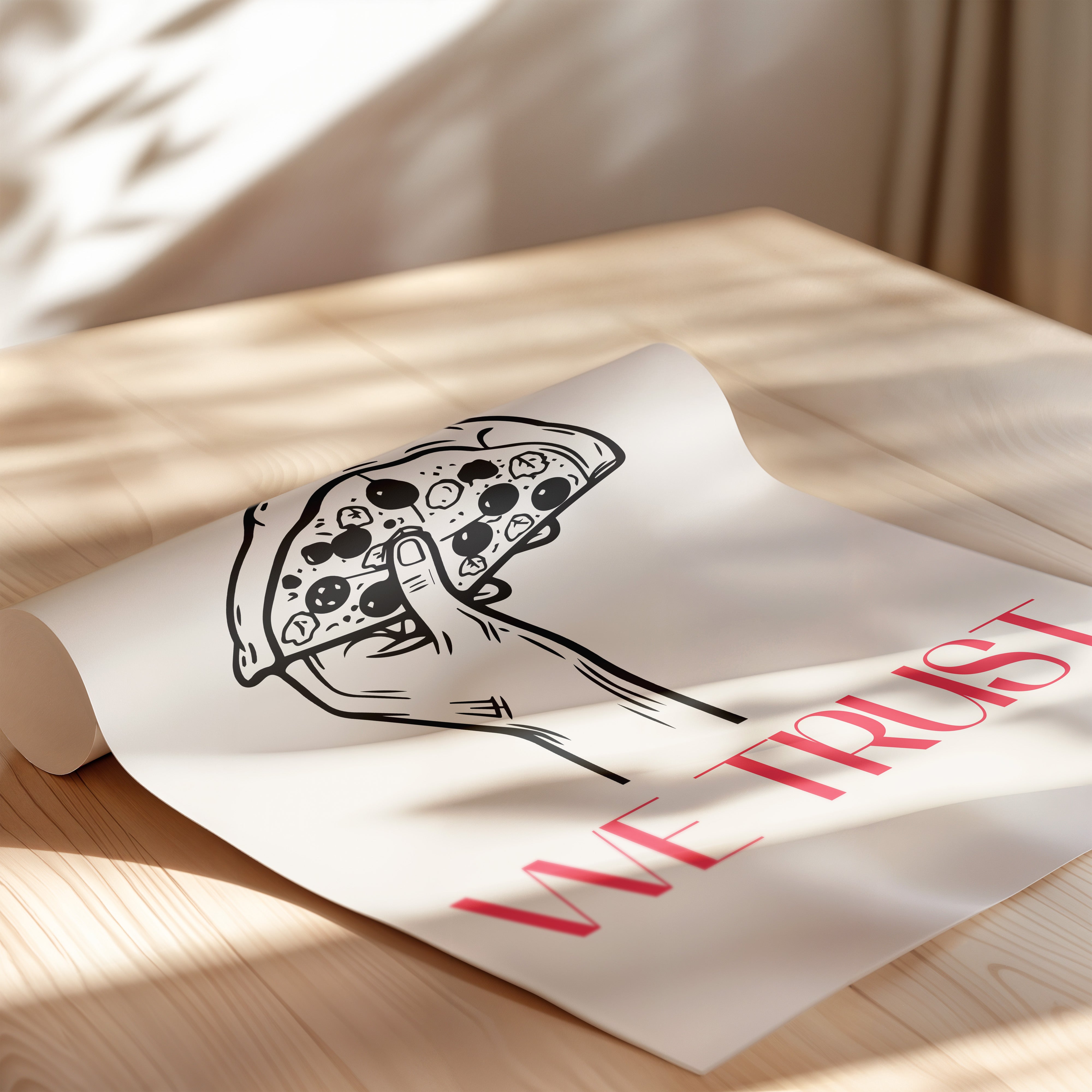 In Crust We Trust Poster – Pizza Wall Art