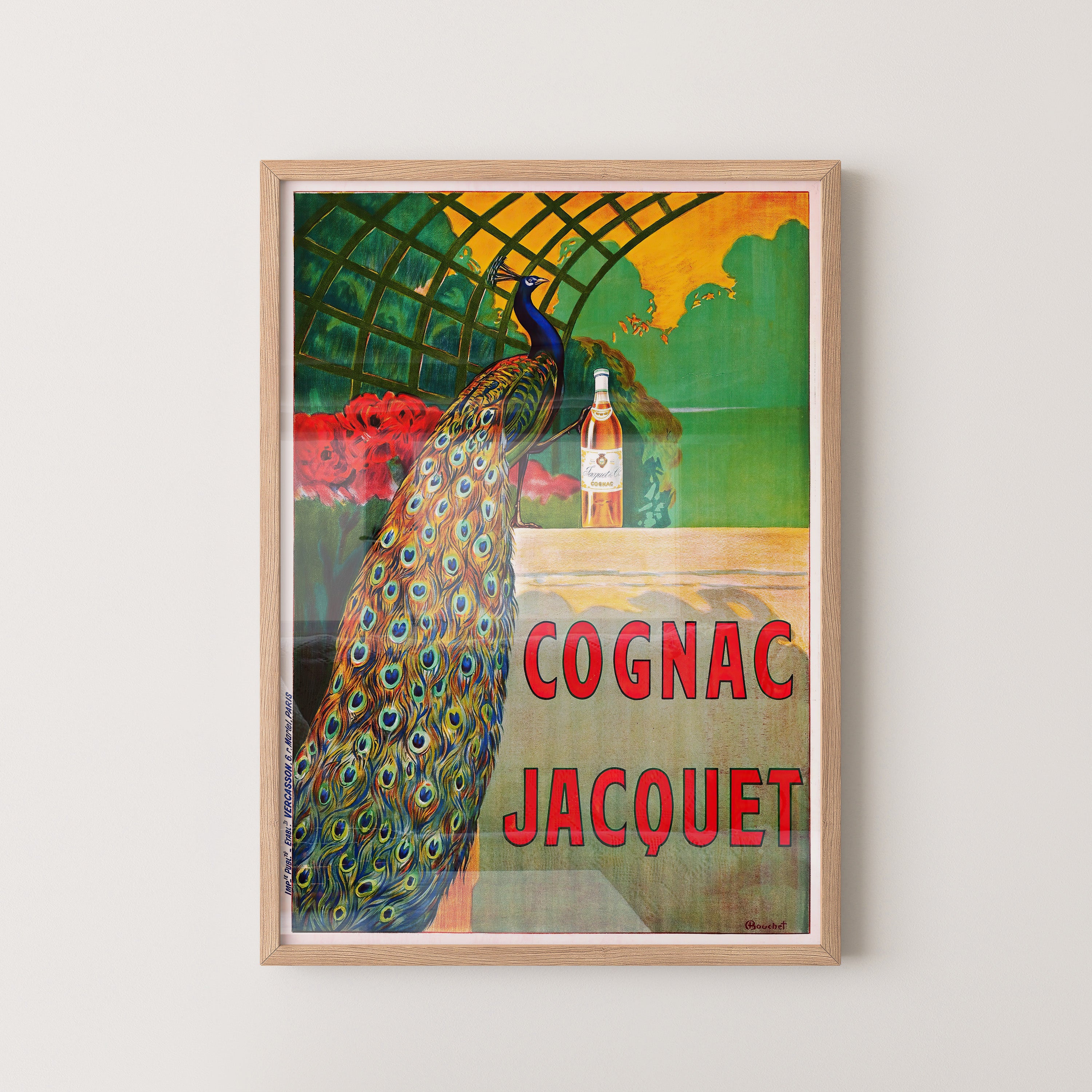 Cognac Jacquet – Vintage French Peacock Wall Art