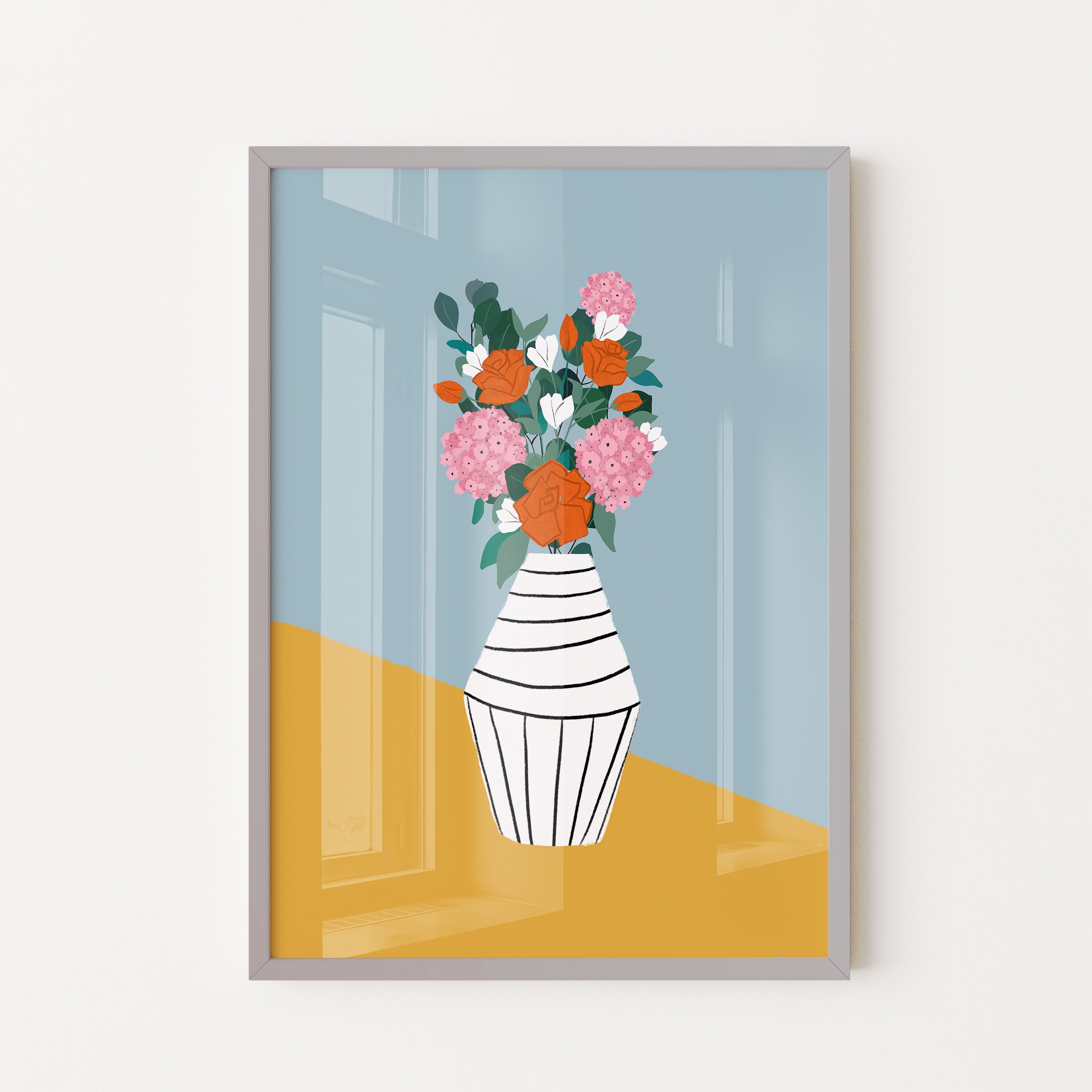 Modern Floral Vase - Minimalist Botanical Wall Art