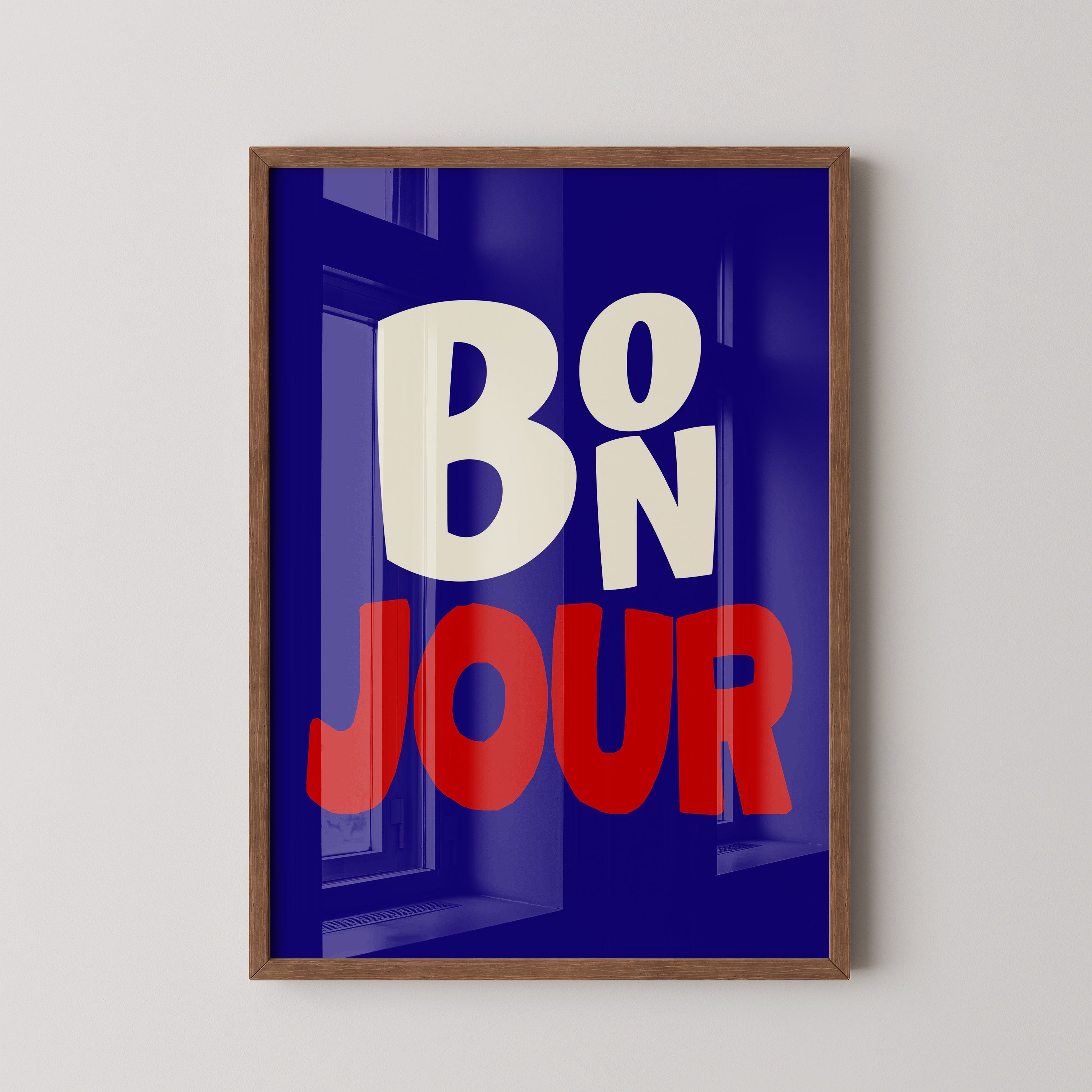 Bonjour Typography - French Pop Art Wall Decor