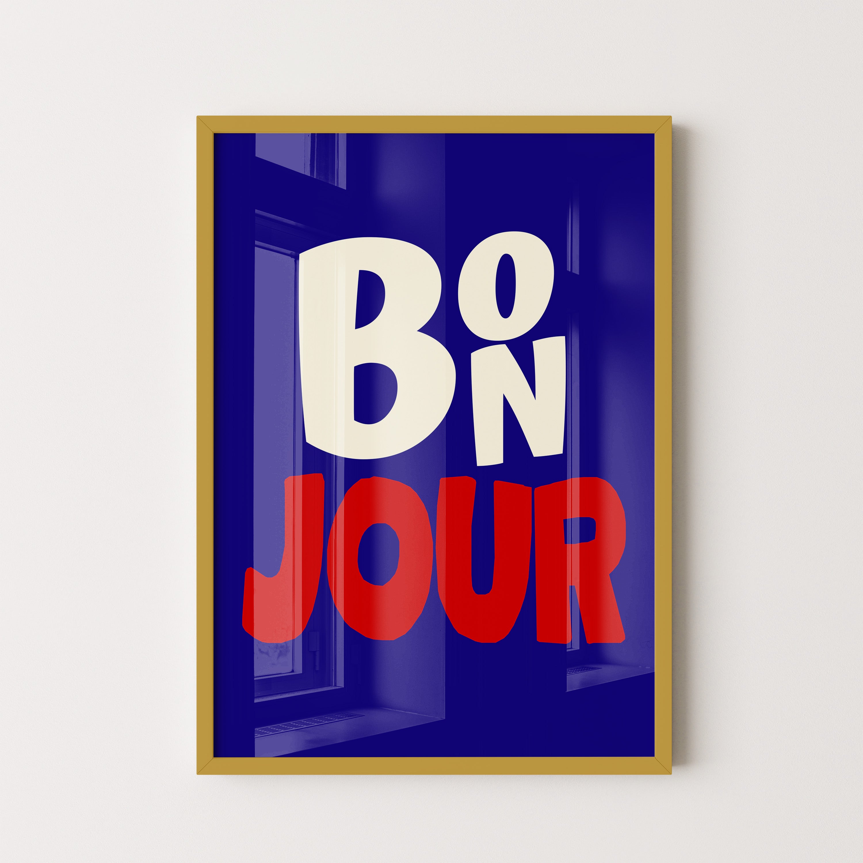 Bonjour Typography - French Pop Art Wall Decor