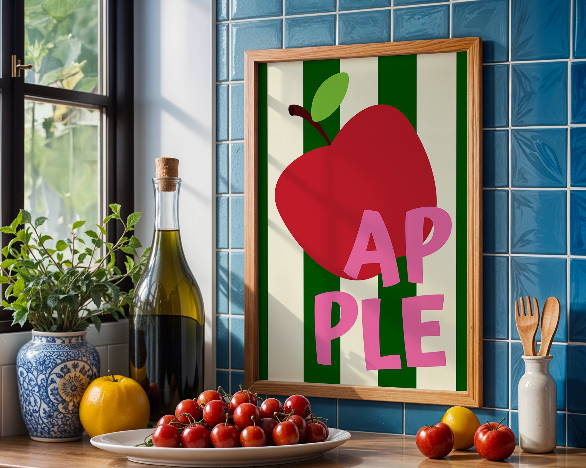Apple Pop Art - Bold Modern Kitchen Wall Decor