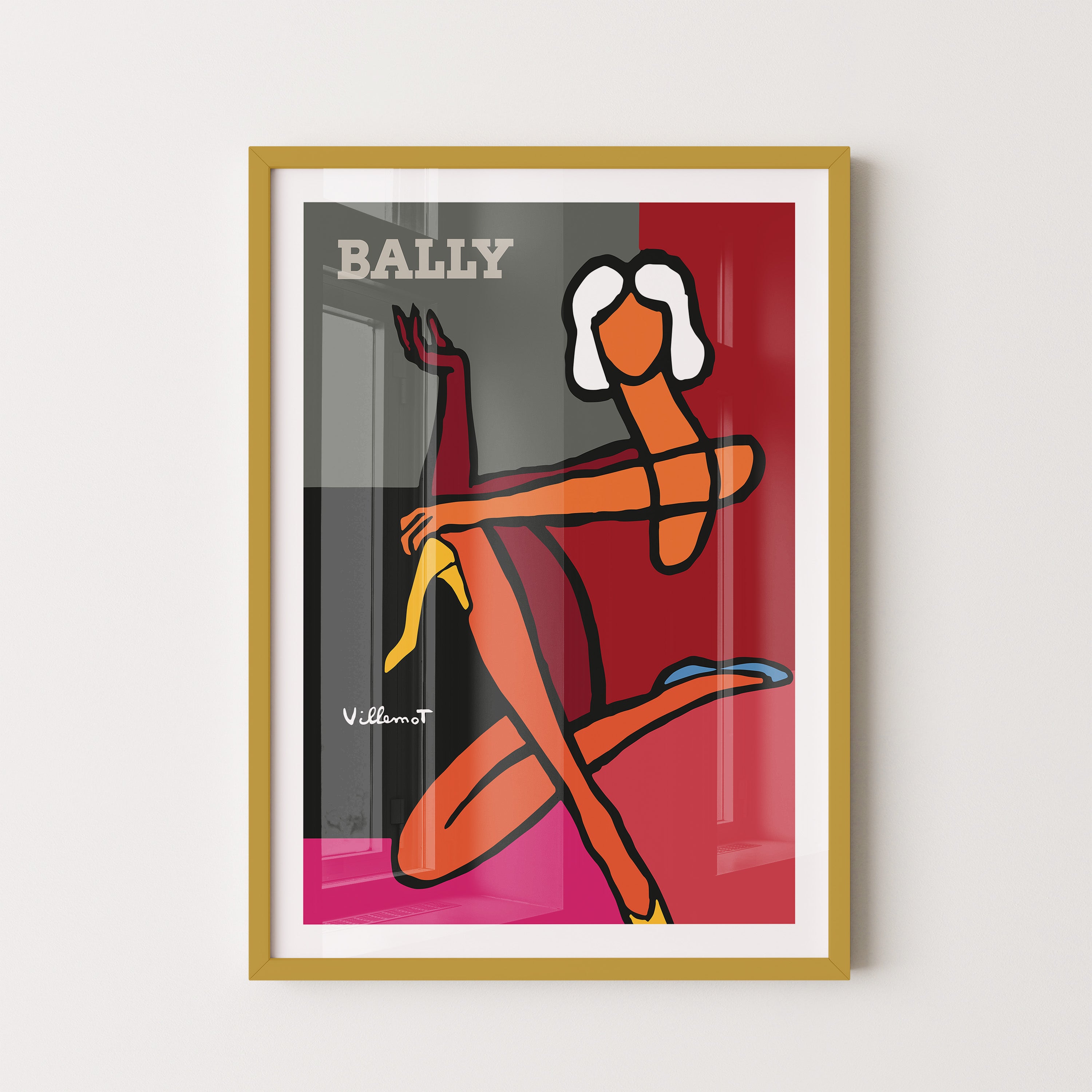 Bally Red Silhouette Poster