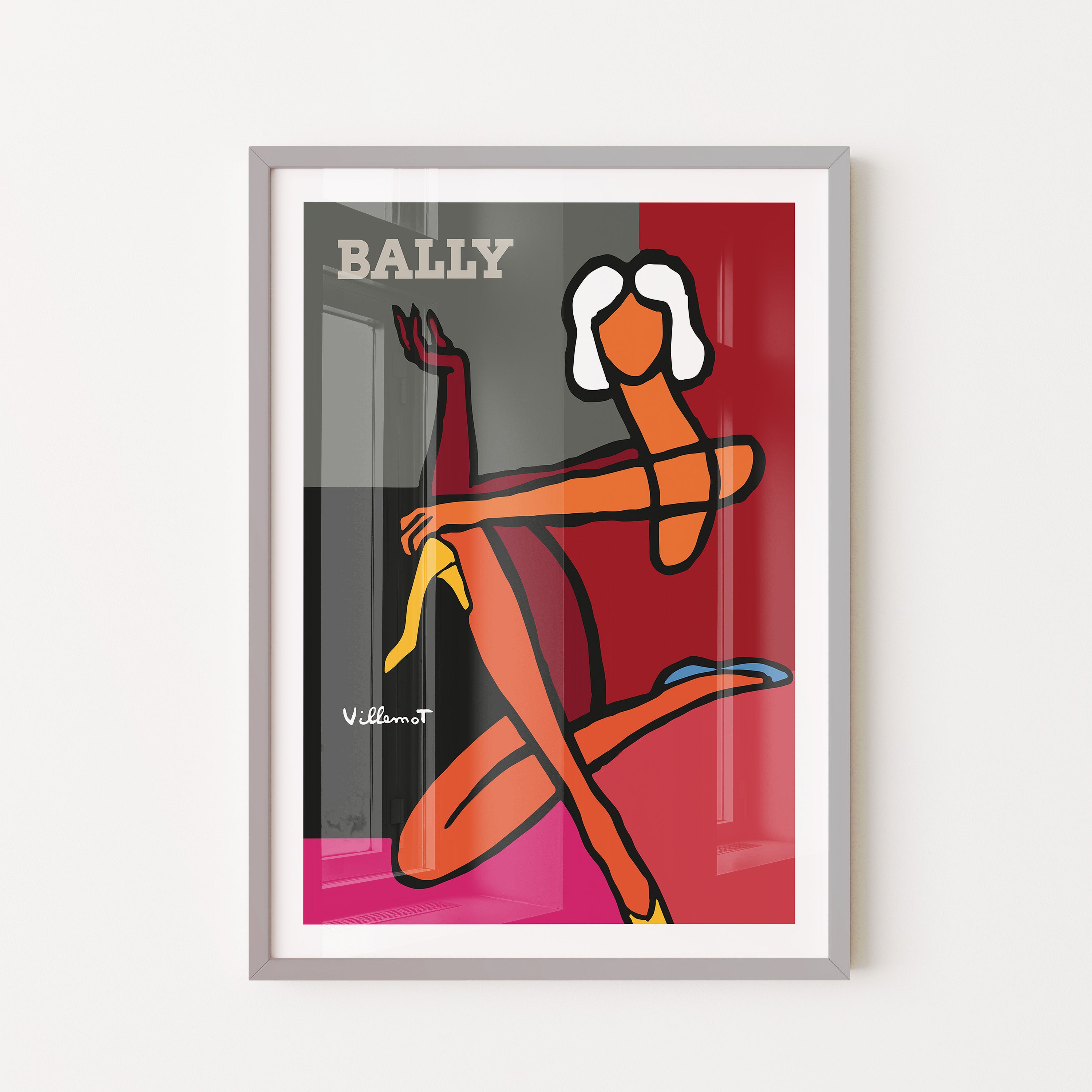 Bally Red Silhouette Poster