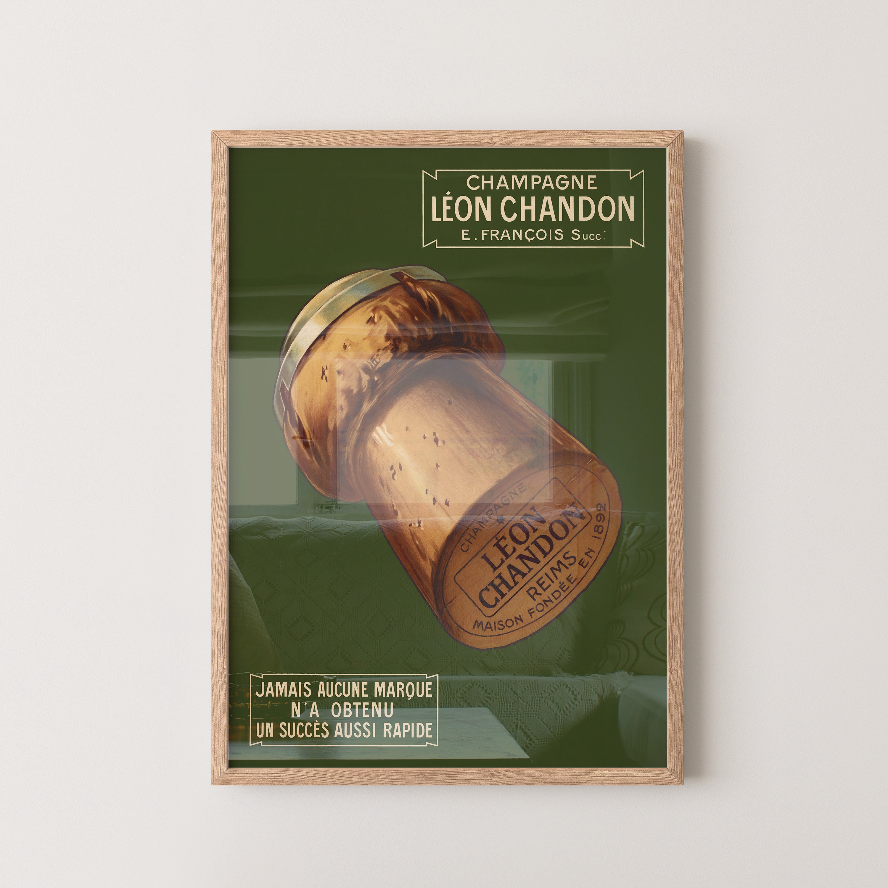 Vintage Champagne Cork Poster – Léon Chandon Edition