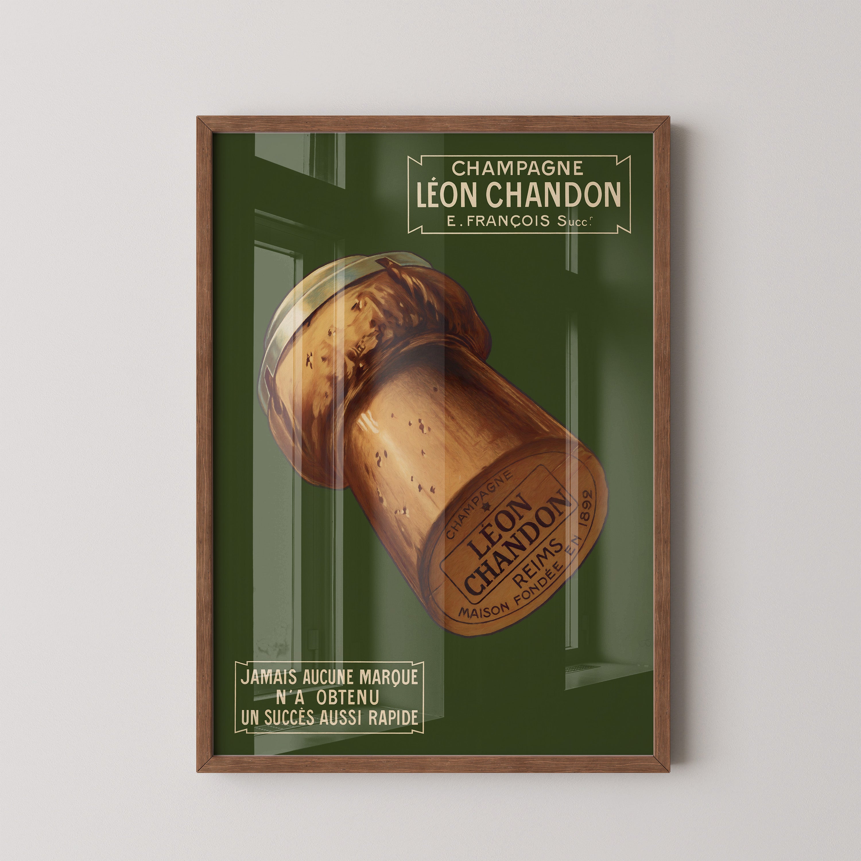 Vintage Champagne Cork Poster – Léon Chandon Edition