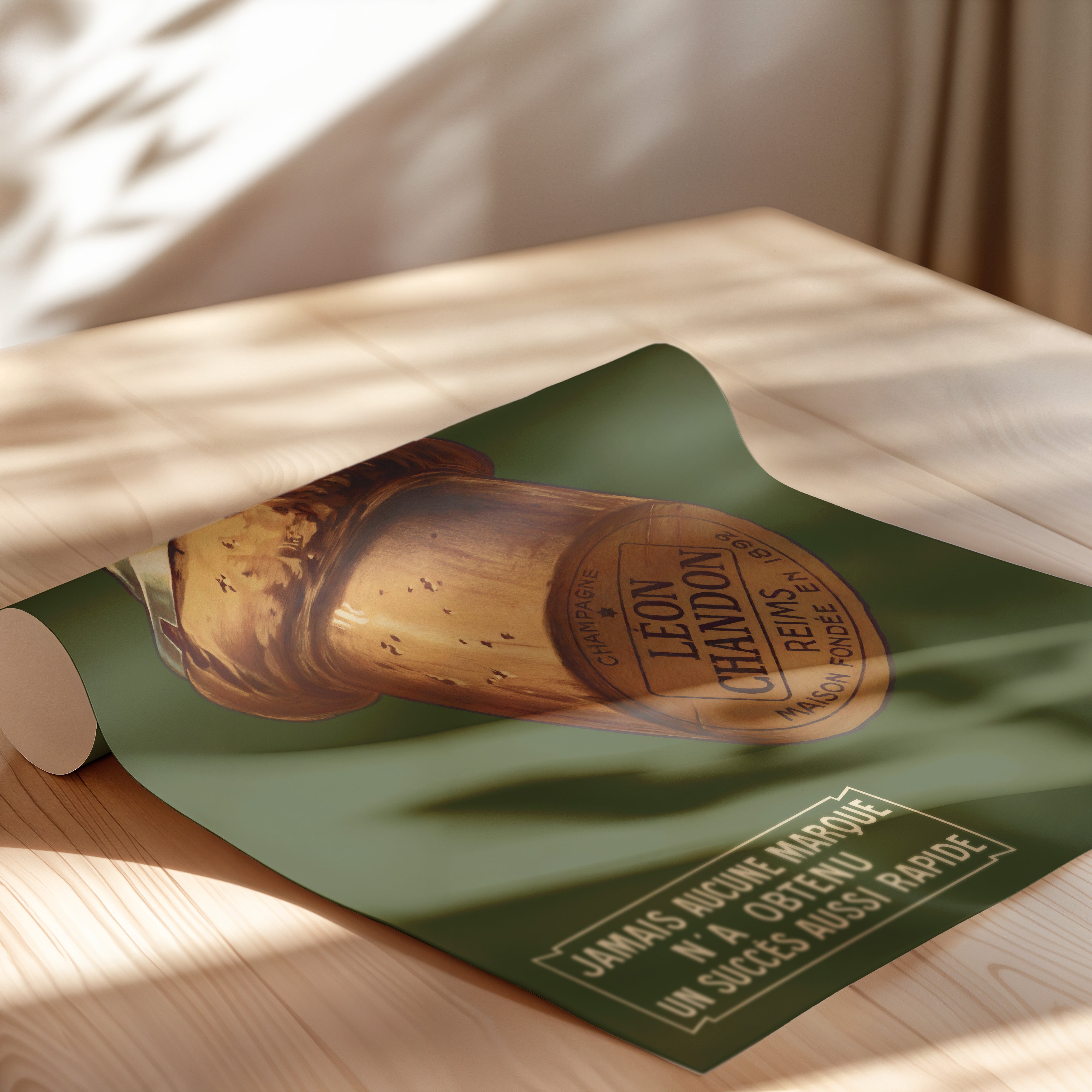 Vintage Champagne Cork Poster – Léon Chandon Edition