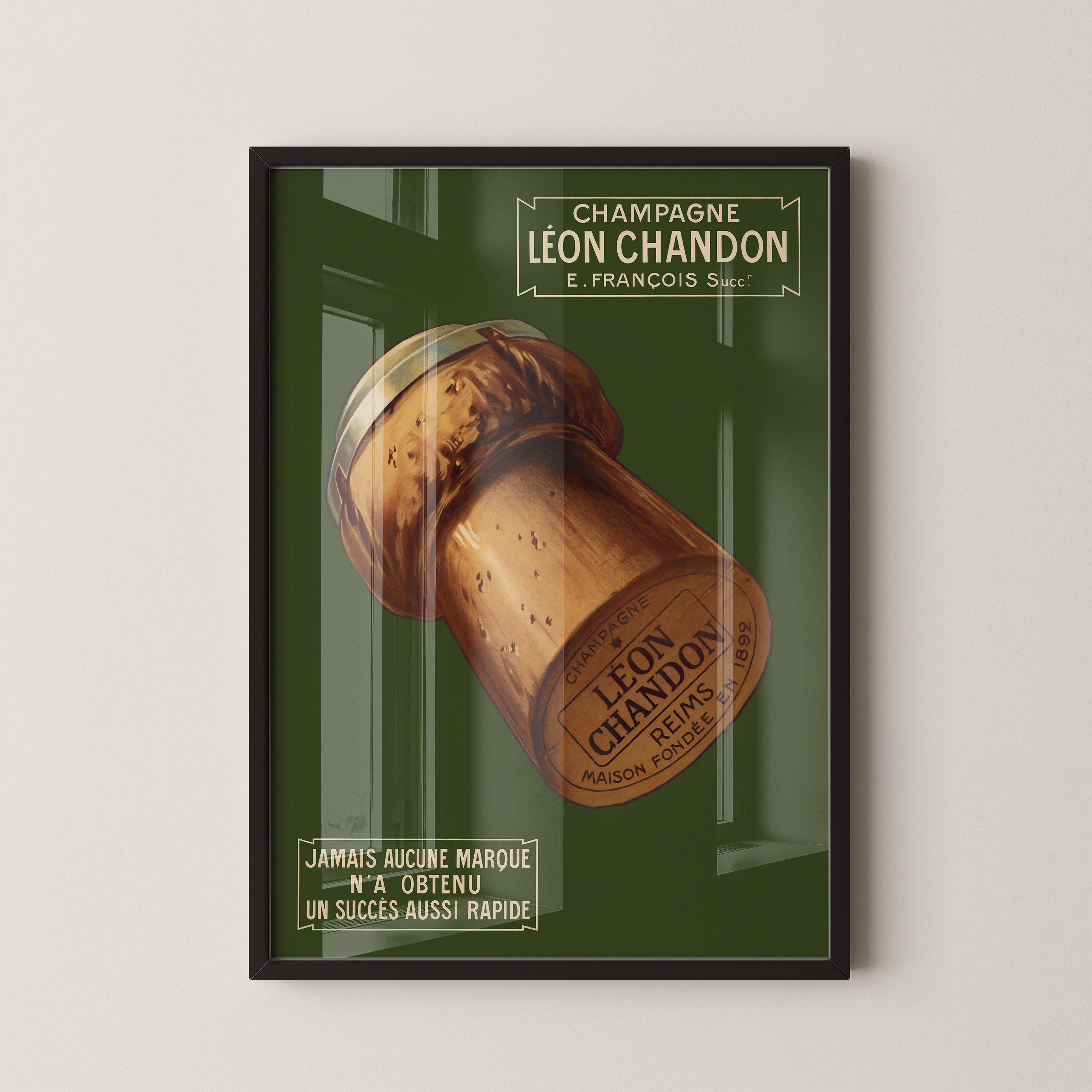 Vintage Champagne Cork Poster – Léon Chandon Edition
