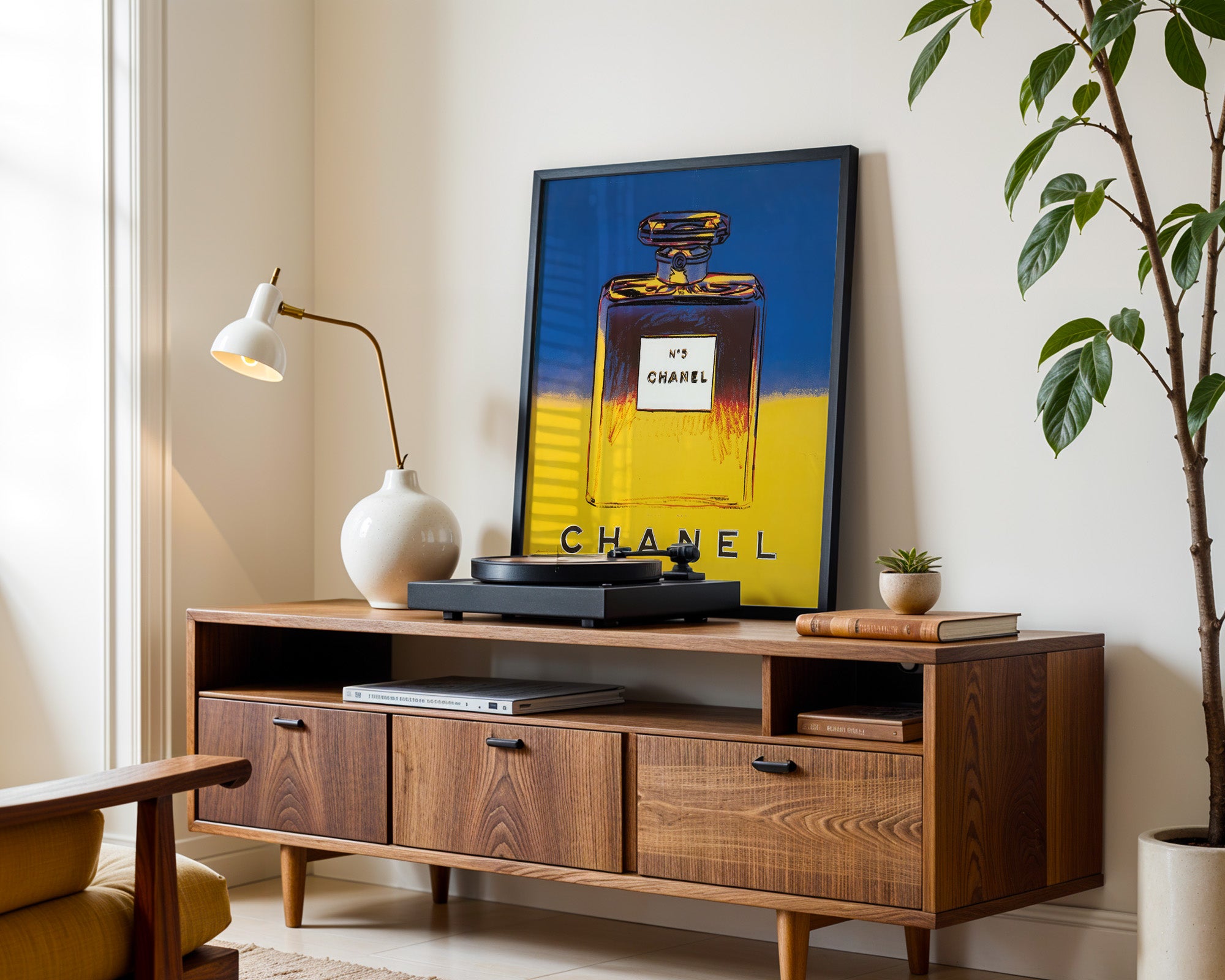 Blue & Gold Perfume Bottle – Pop Art Poster