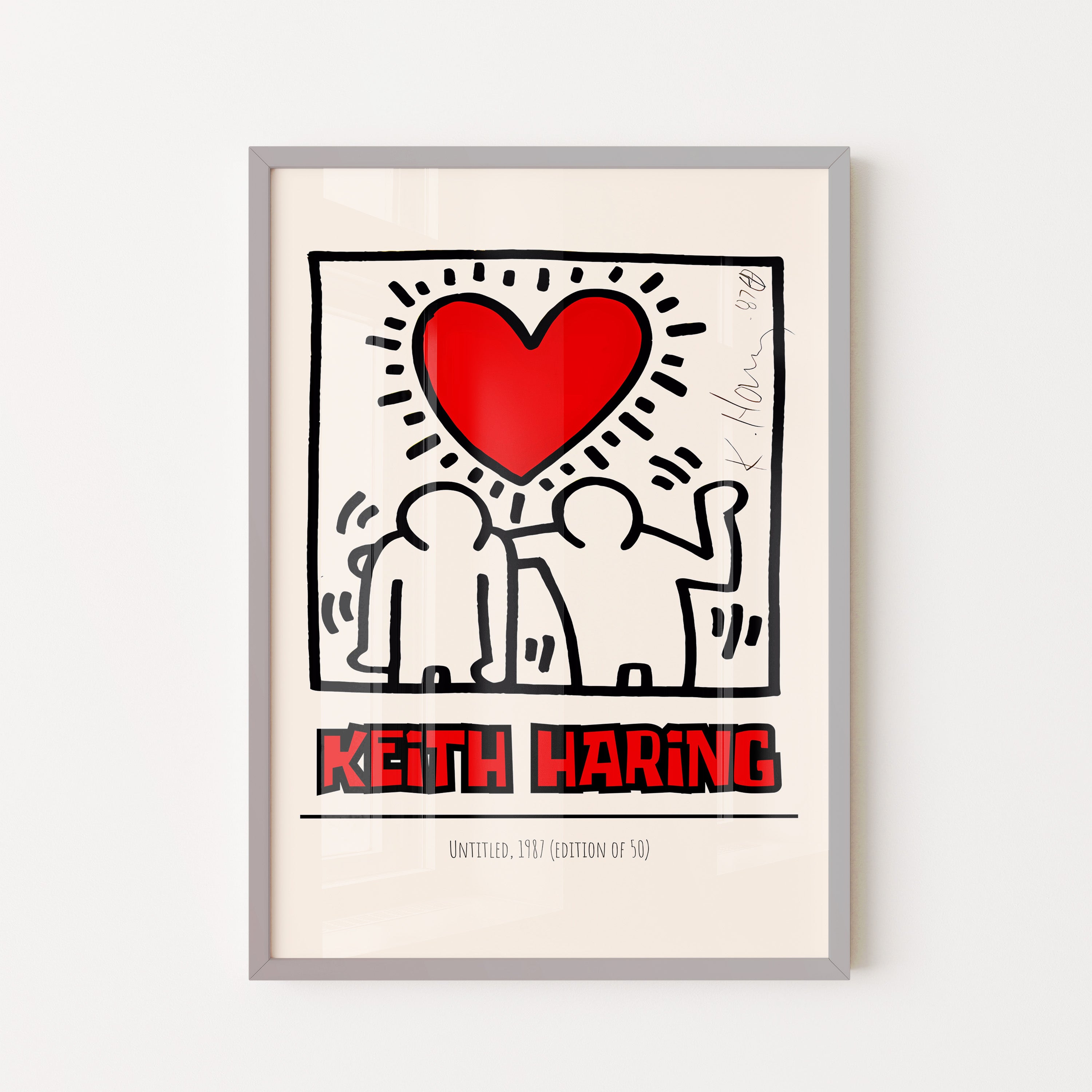 Heart & Figures – Bold Line Art Poster