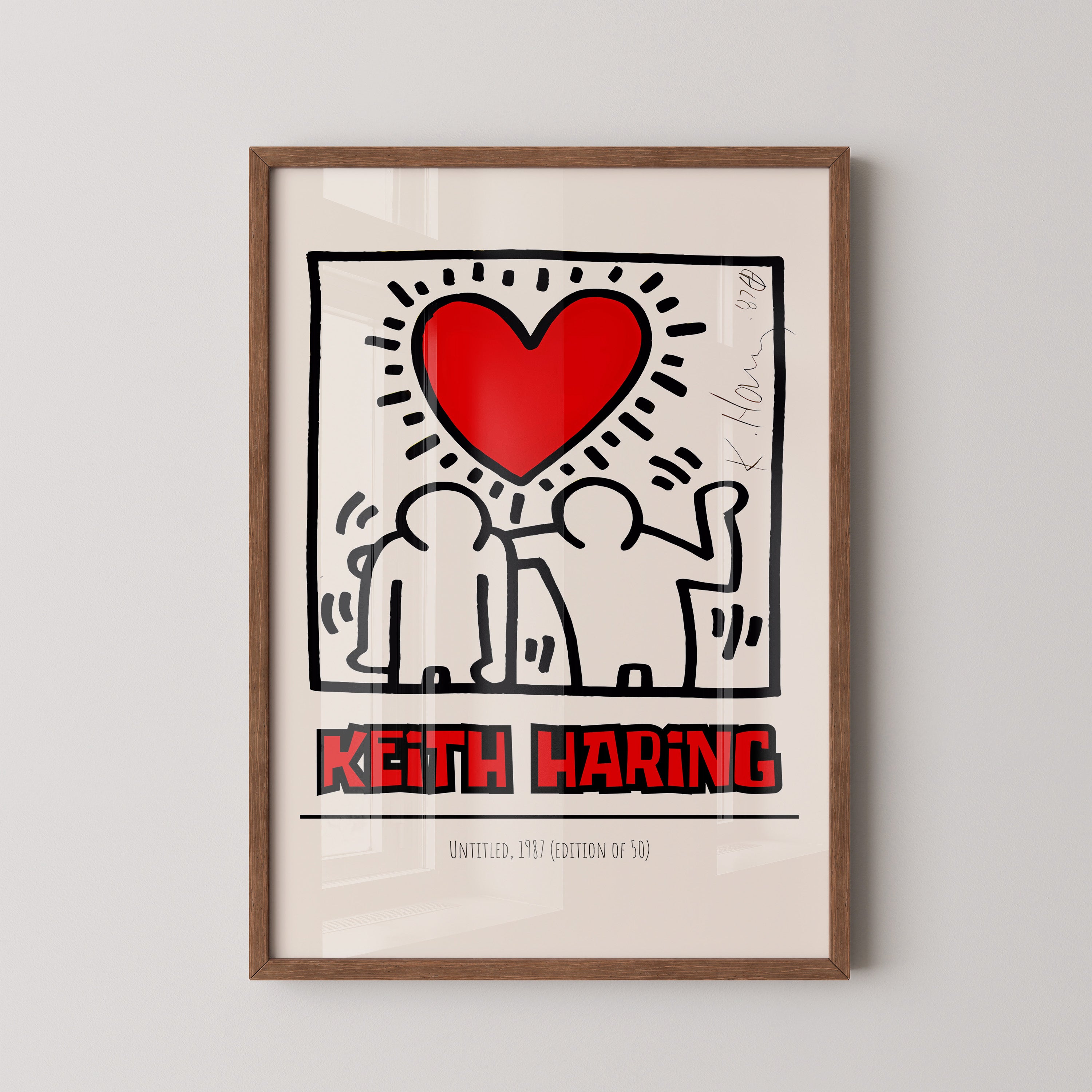 Heart & Figures – Bold Line Art Poster
