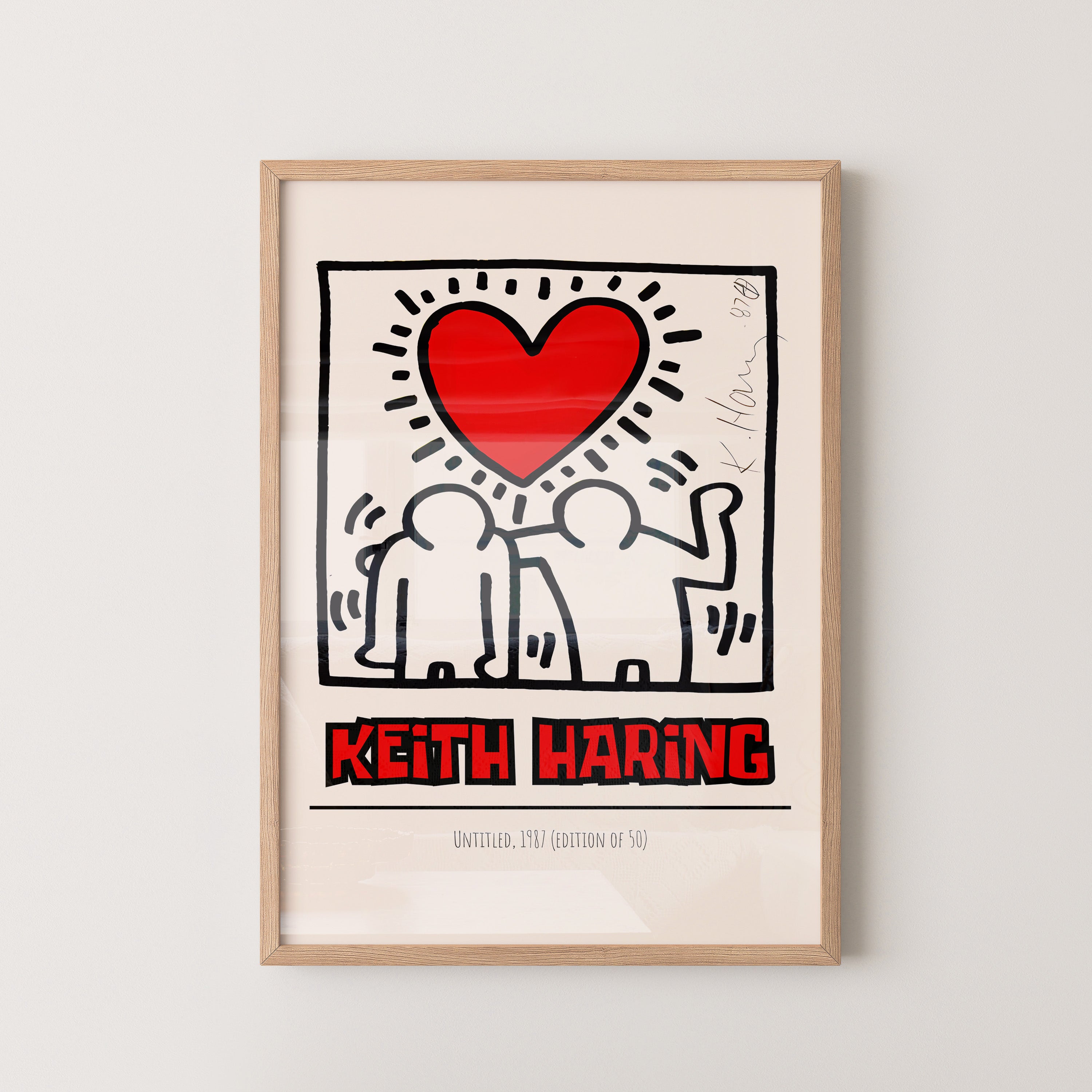 Heart & Figures – Bold Line Art Poster