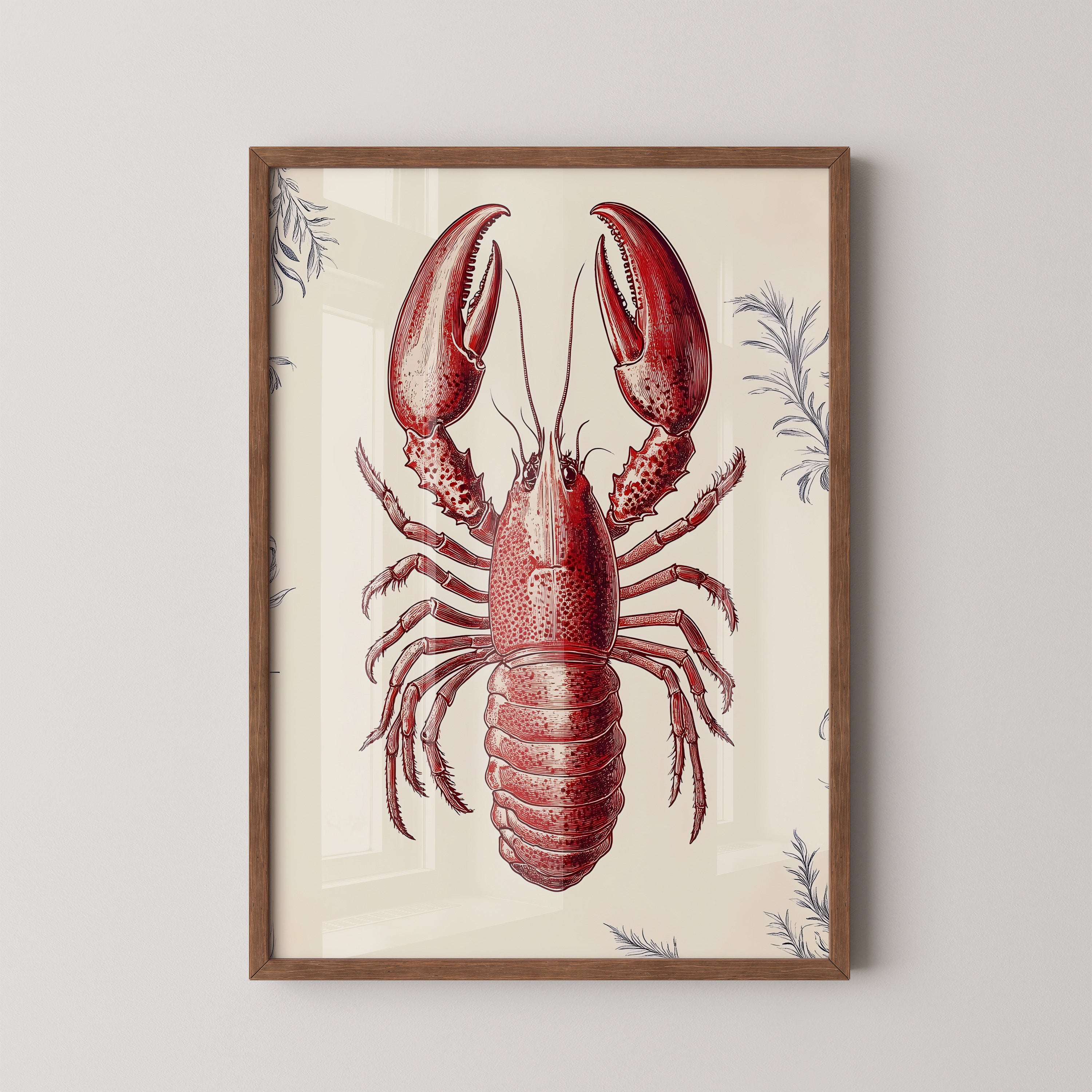 Vintage Scarlet Lobster Study