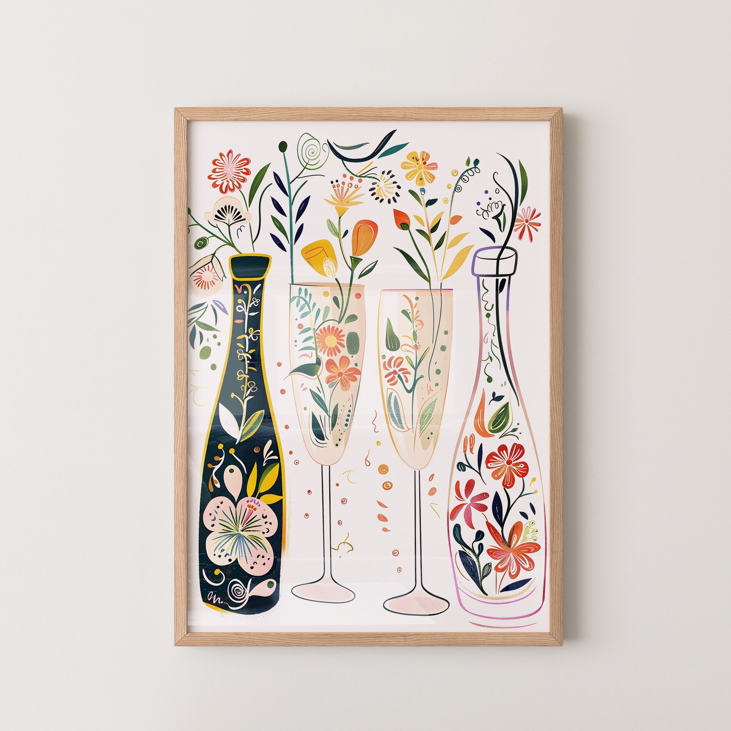 Floral Bottles & Champagne Blooms