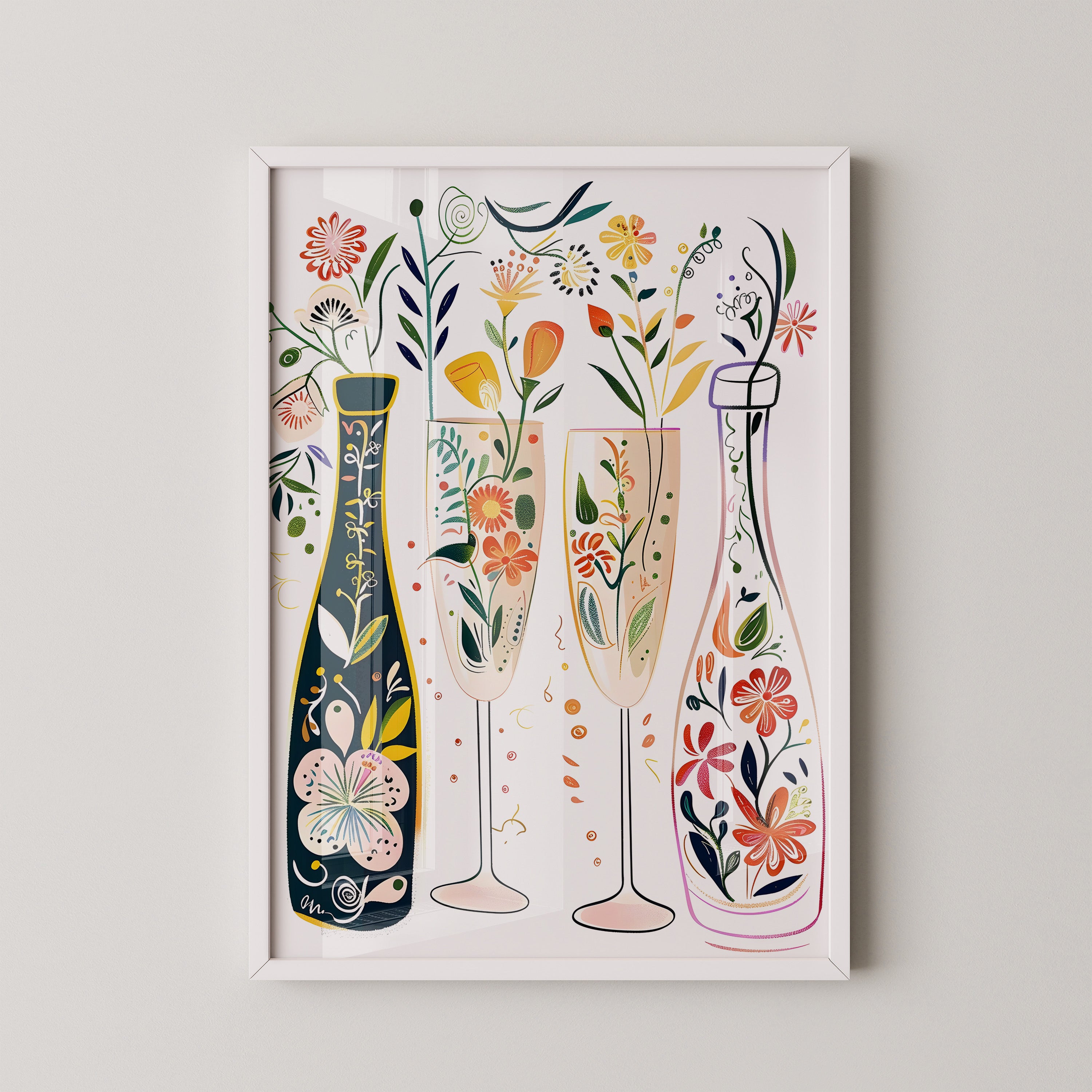 Floral Bottles & Champagne Blooms