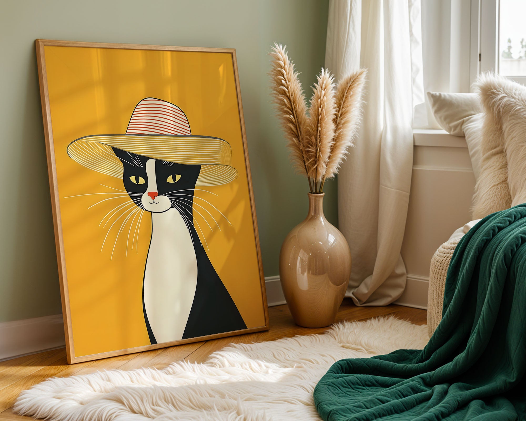 Cat With Summer Hat